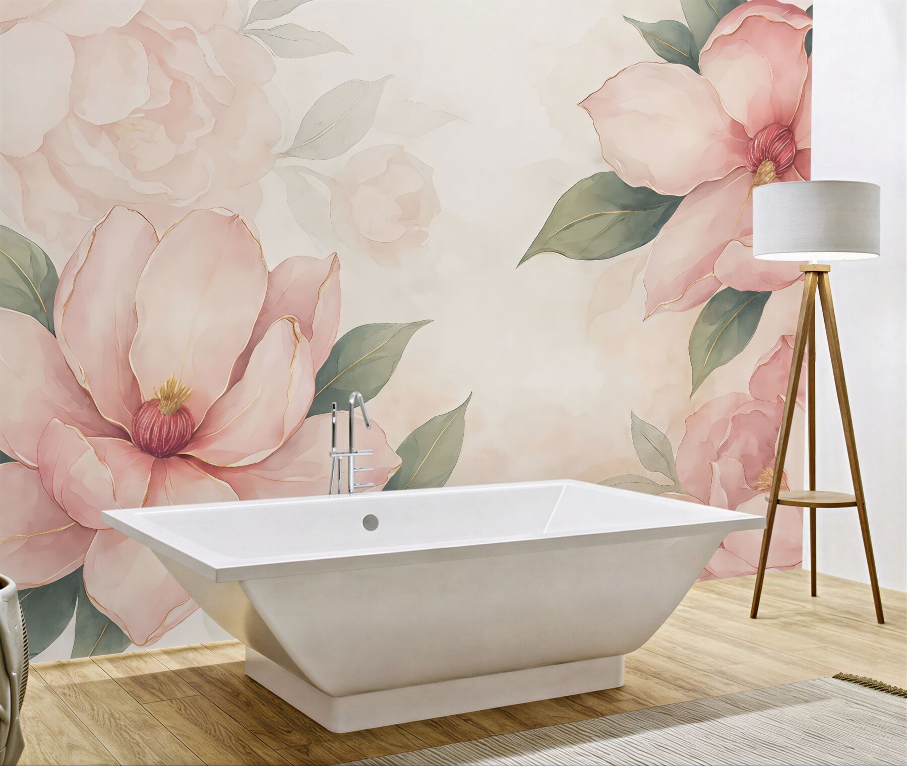 Fototapeta pudrowe magnolie w subtelnej elegancji