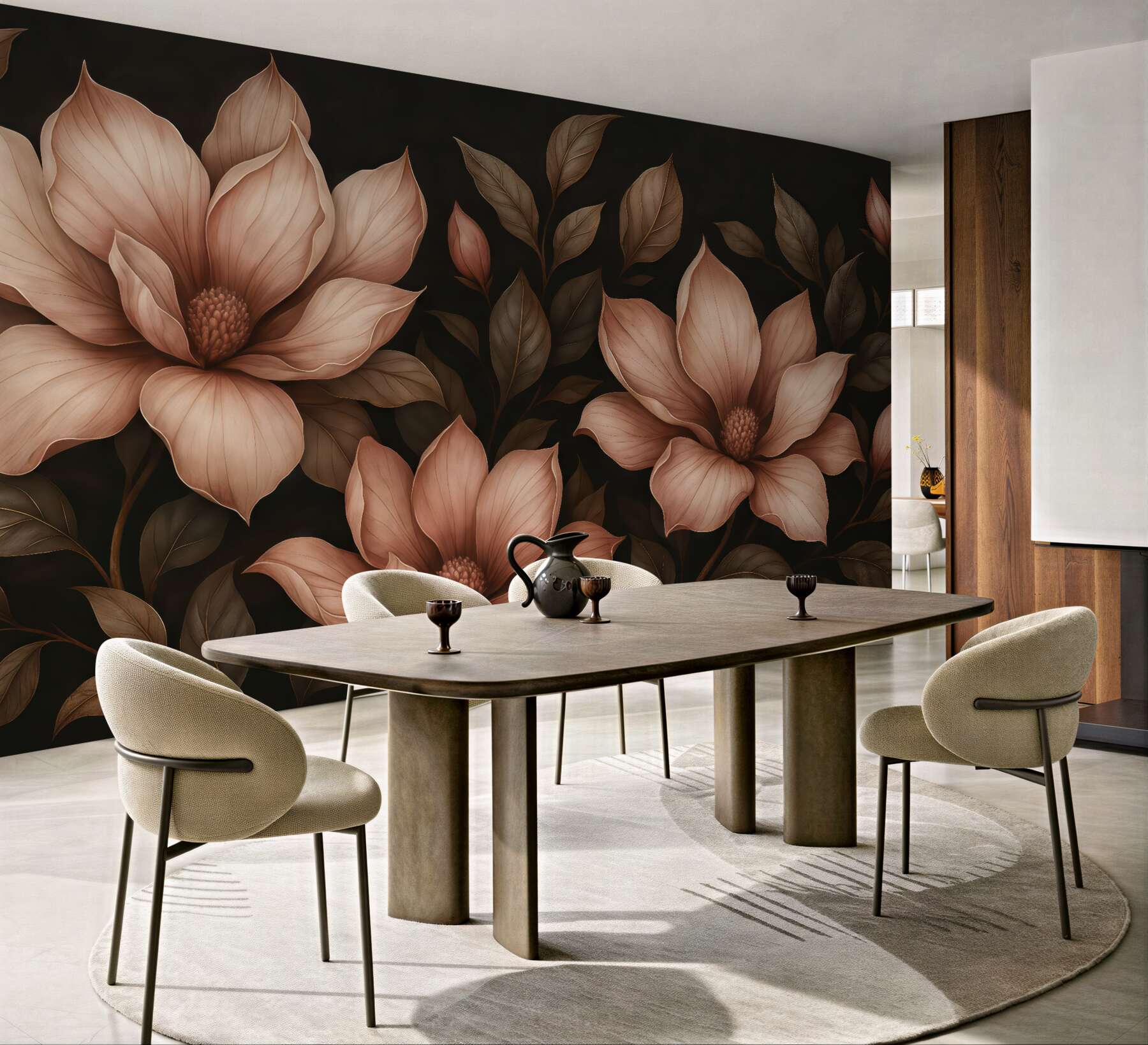 Fototapeta eleganckie magnolie na ciemnym tle