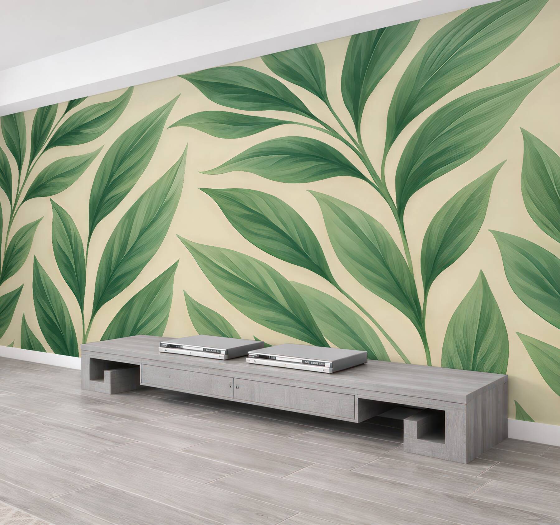 Fototapeta subtelne liście w botanicznym rytmie