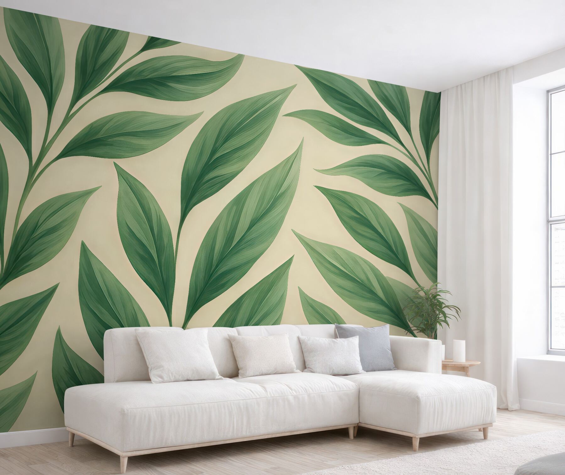 Fototapeta subtelne liście w botanicznym rytmie