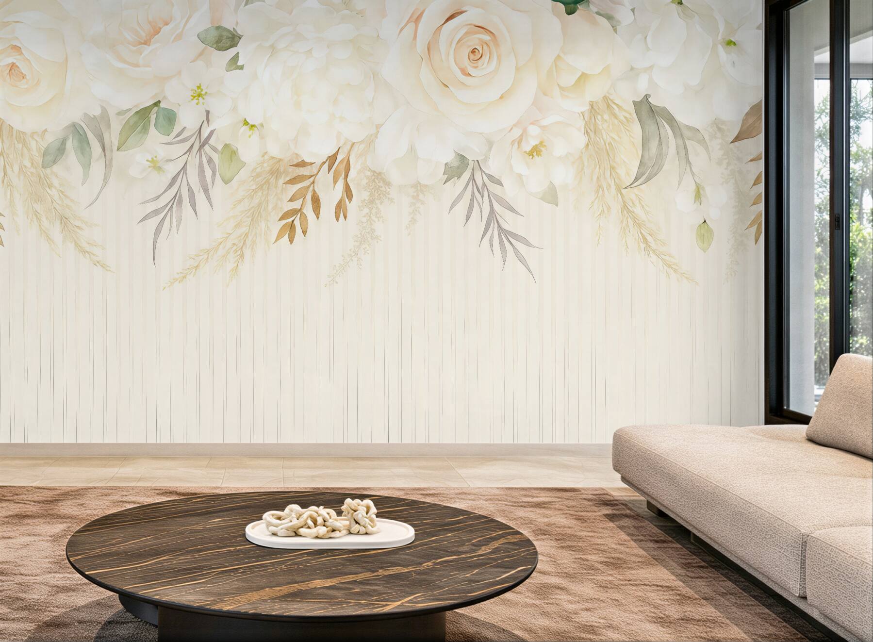 Fototapeta kremowe kwiaty w subtelnej elegancji