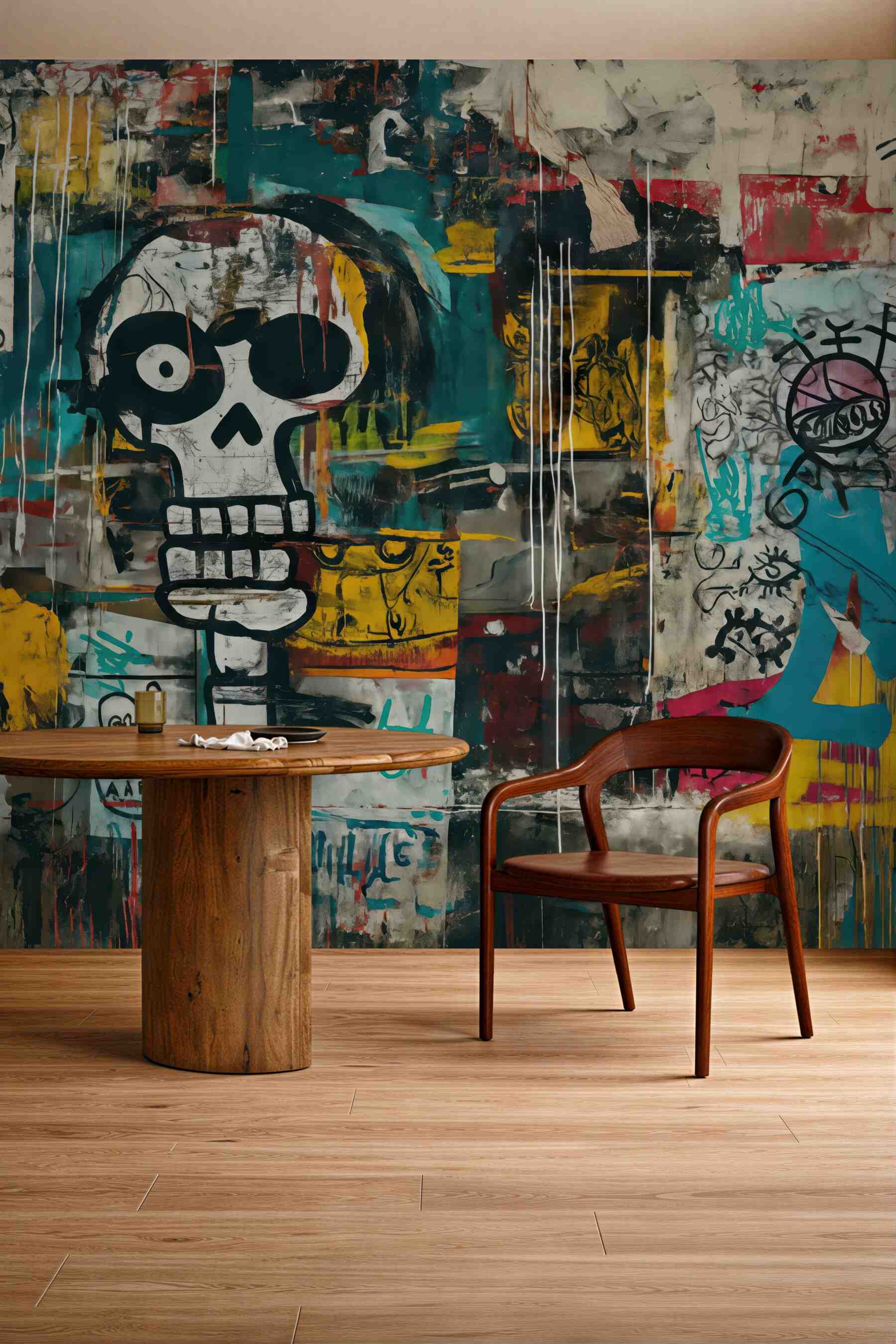 Fototapeta miejski graffiti z czaszką