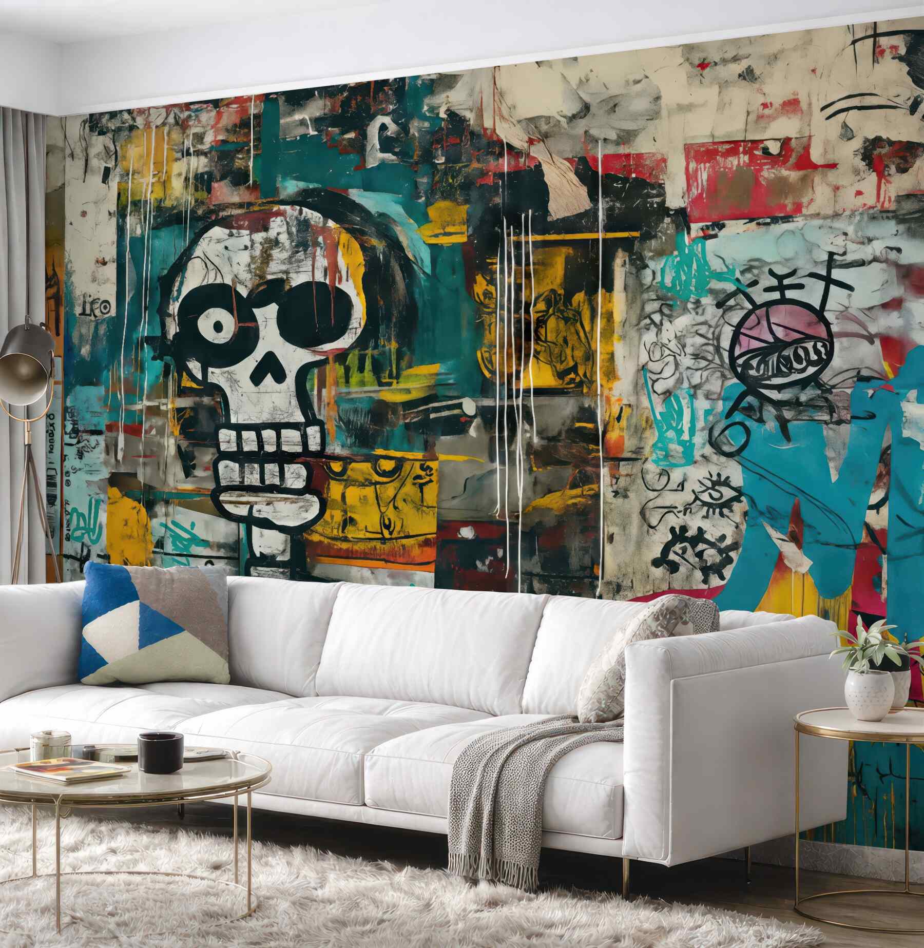 Fototapeta miejski graffiti z czaszką