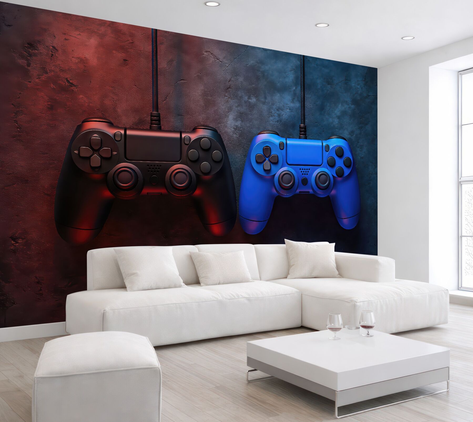 Fototapeta kontrolery gamingowe w neonowym klimacie