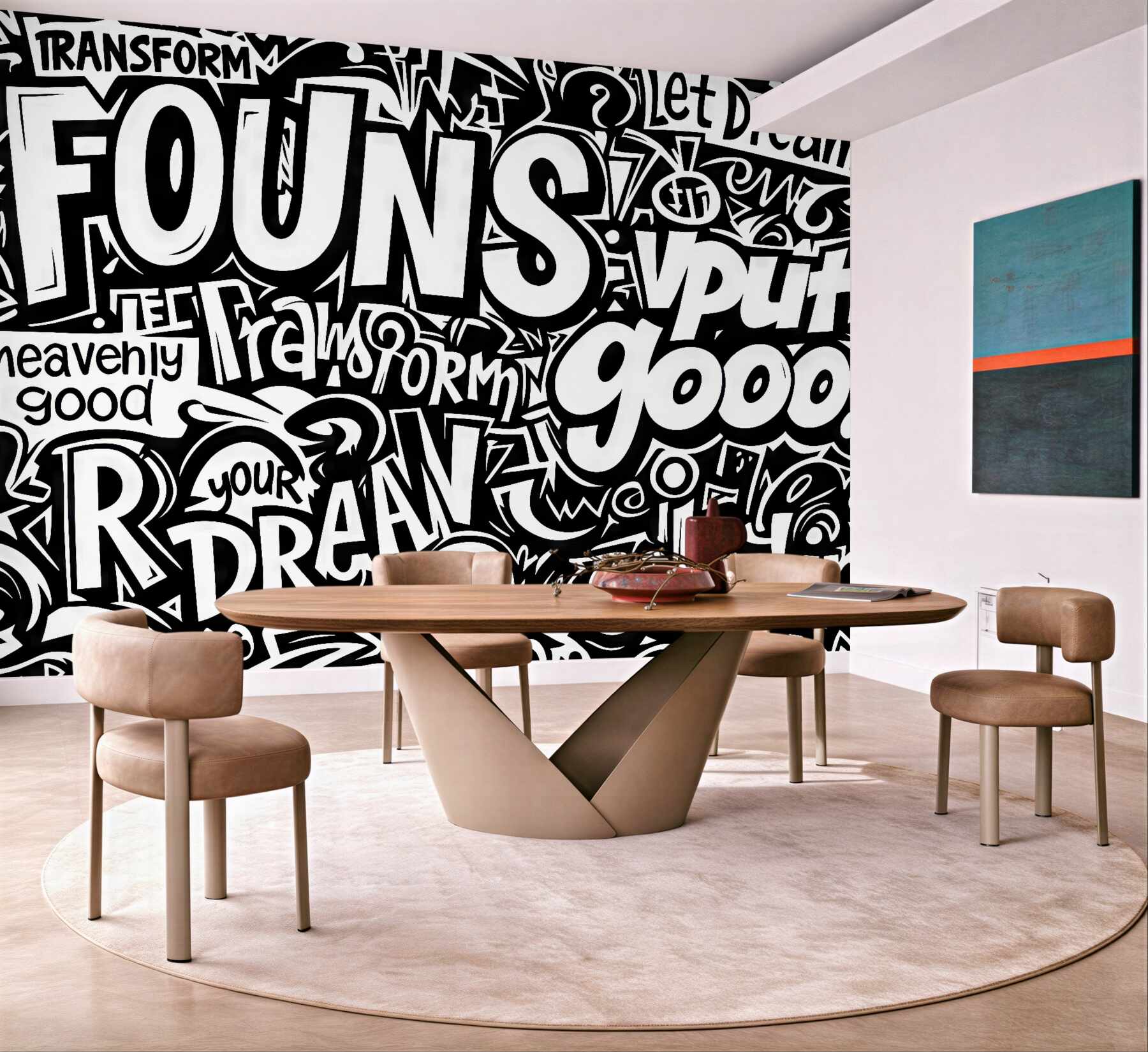 Fototapeta czarno-biały kolaż typograficzny