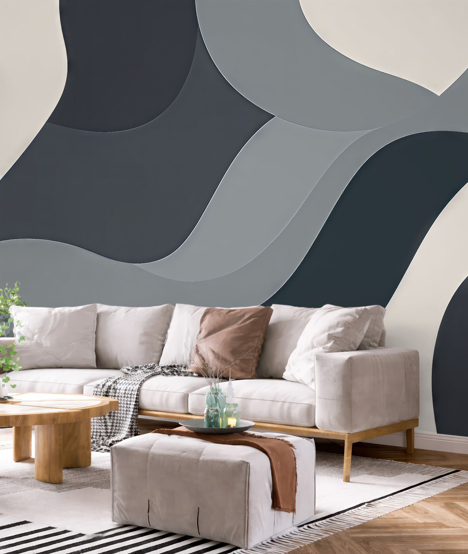 Fototapeta falista abstrakcja w szarościach
