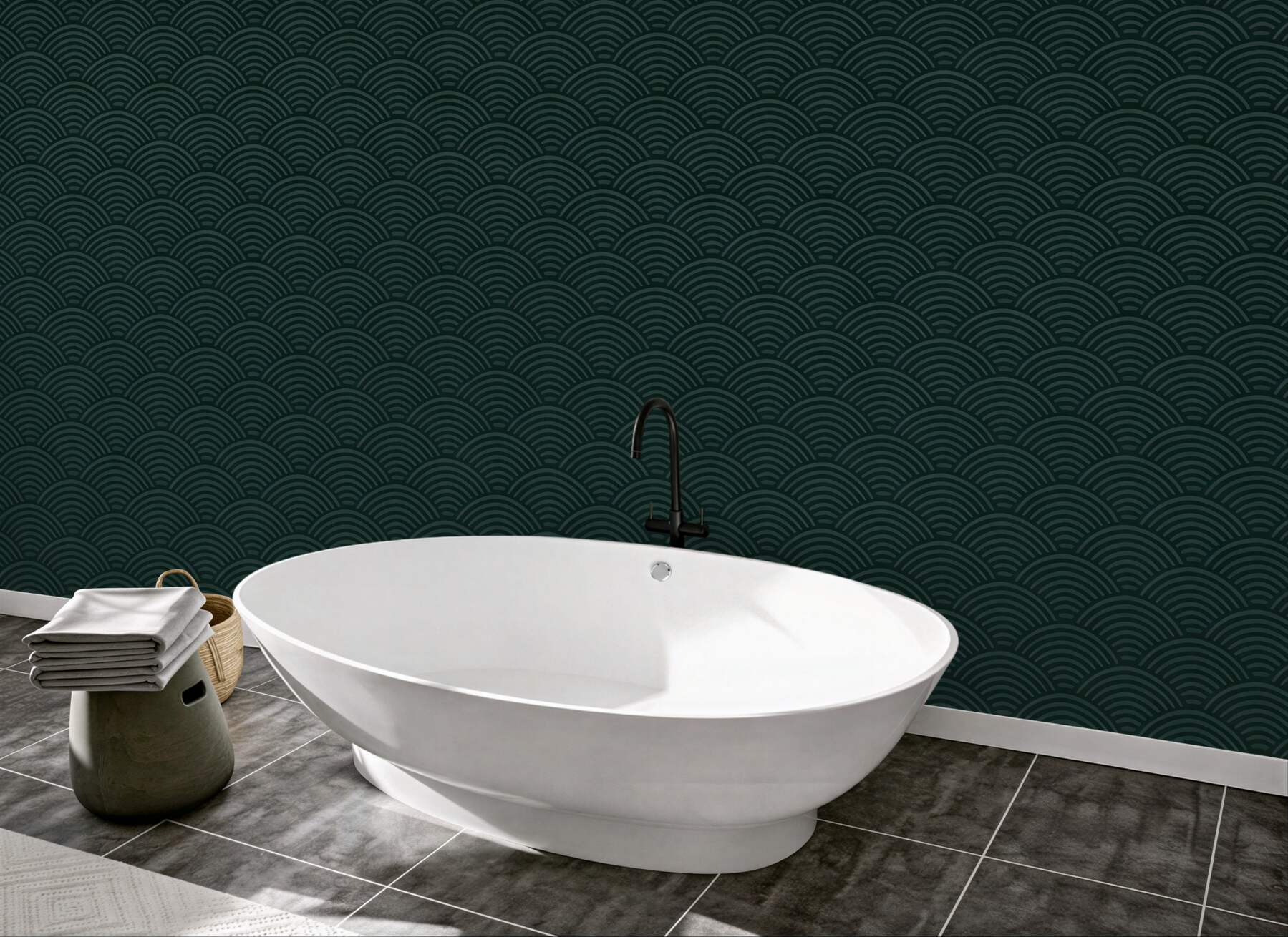 Fototapeta ciemny geometryczny wzór japońskich fal