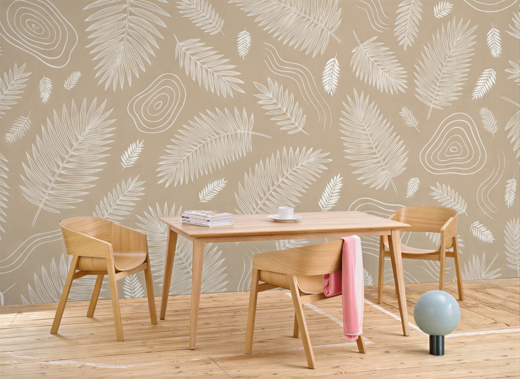 Fototapeta beżowe liście w stylu boho