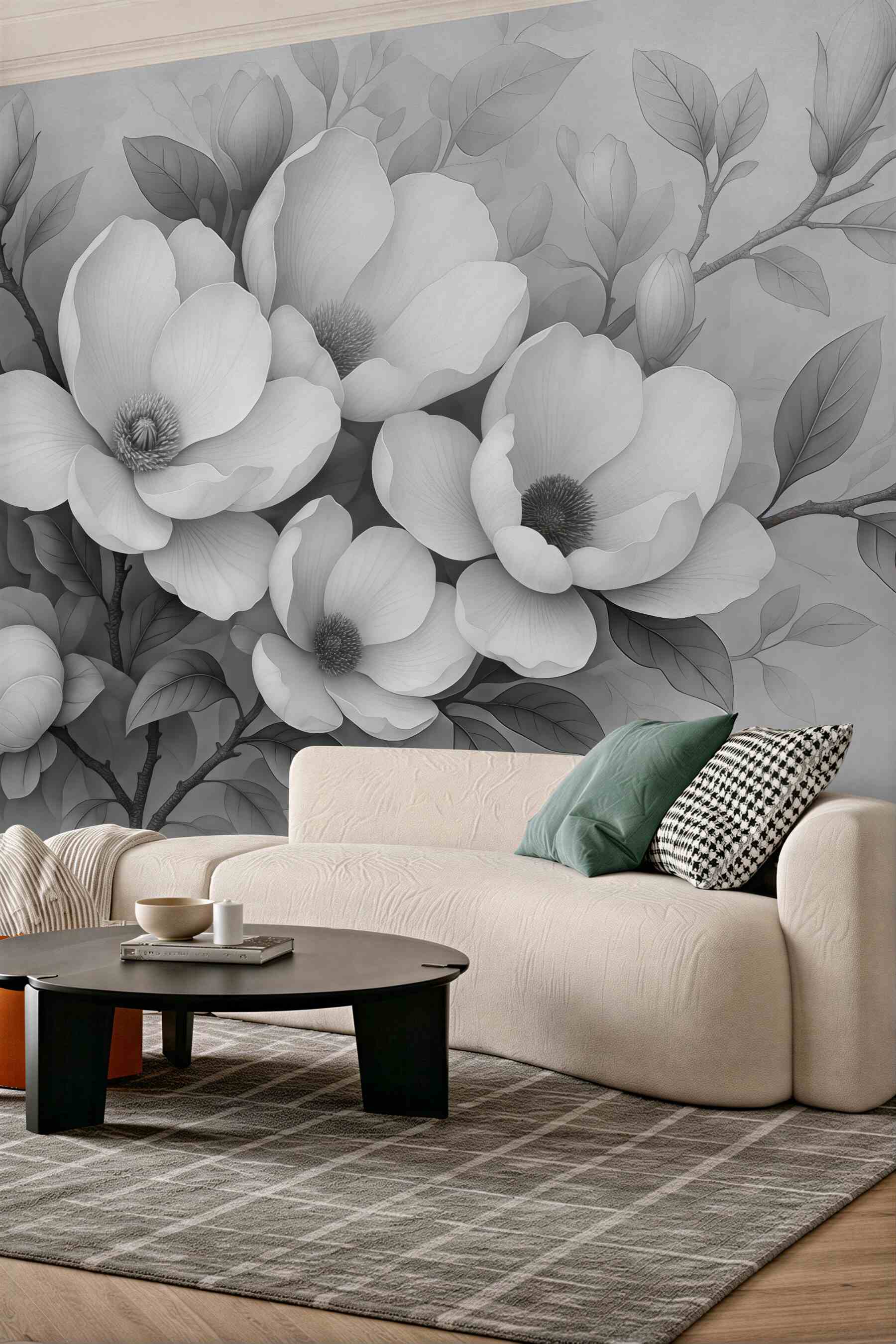 Fototapeta subtelne magnolie w szarościach