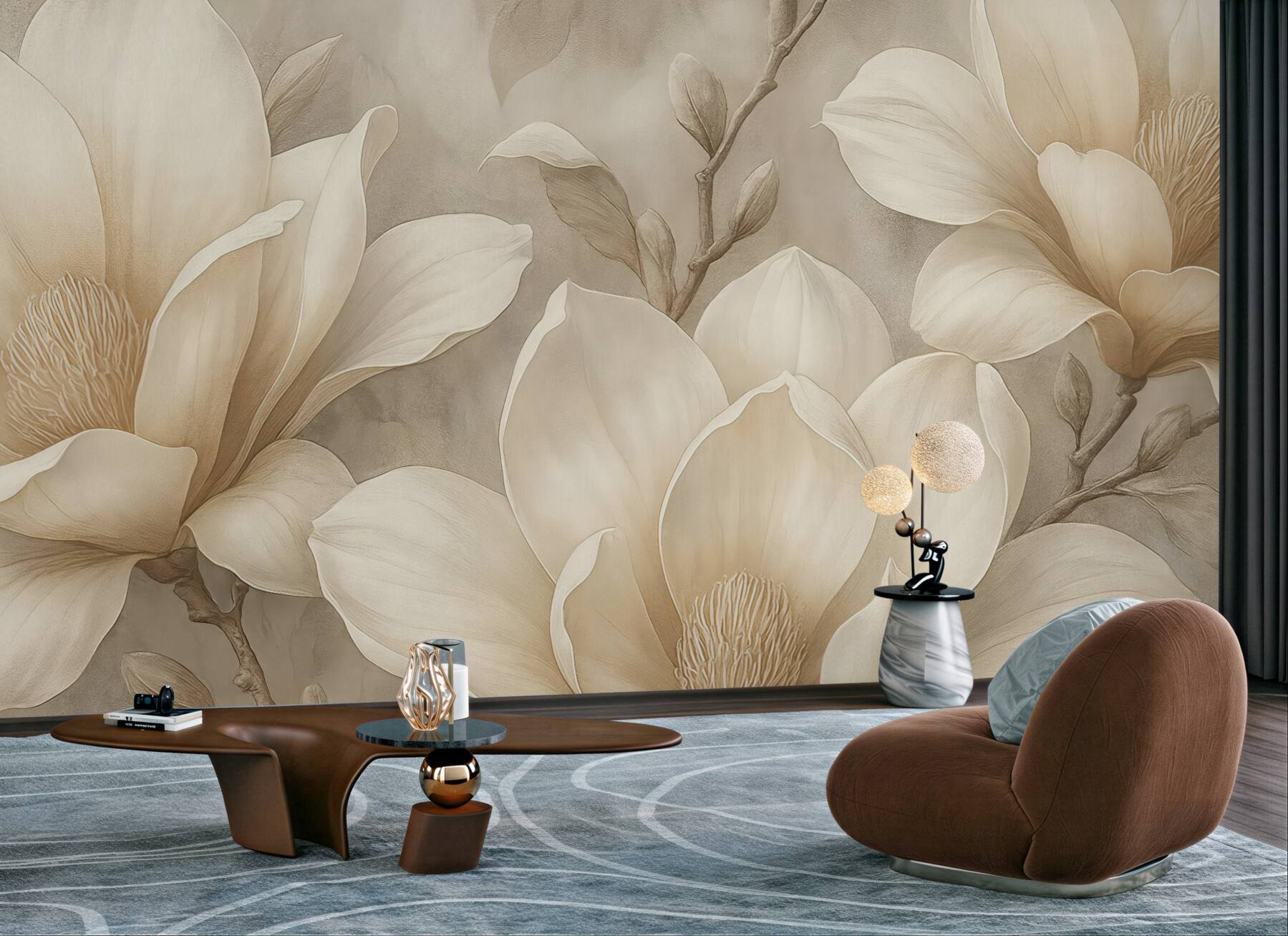Fototapeta kremowe magnolie w subtelnej elegancji