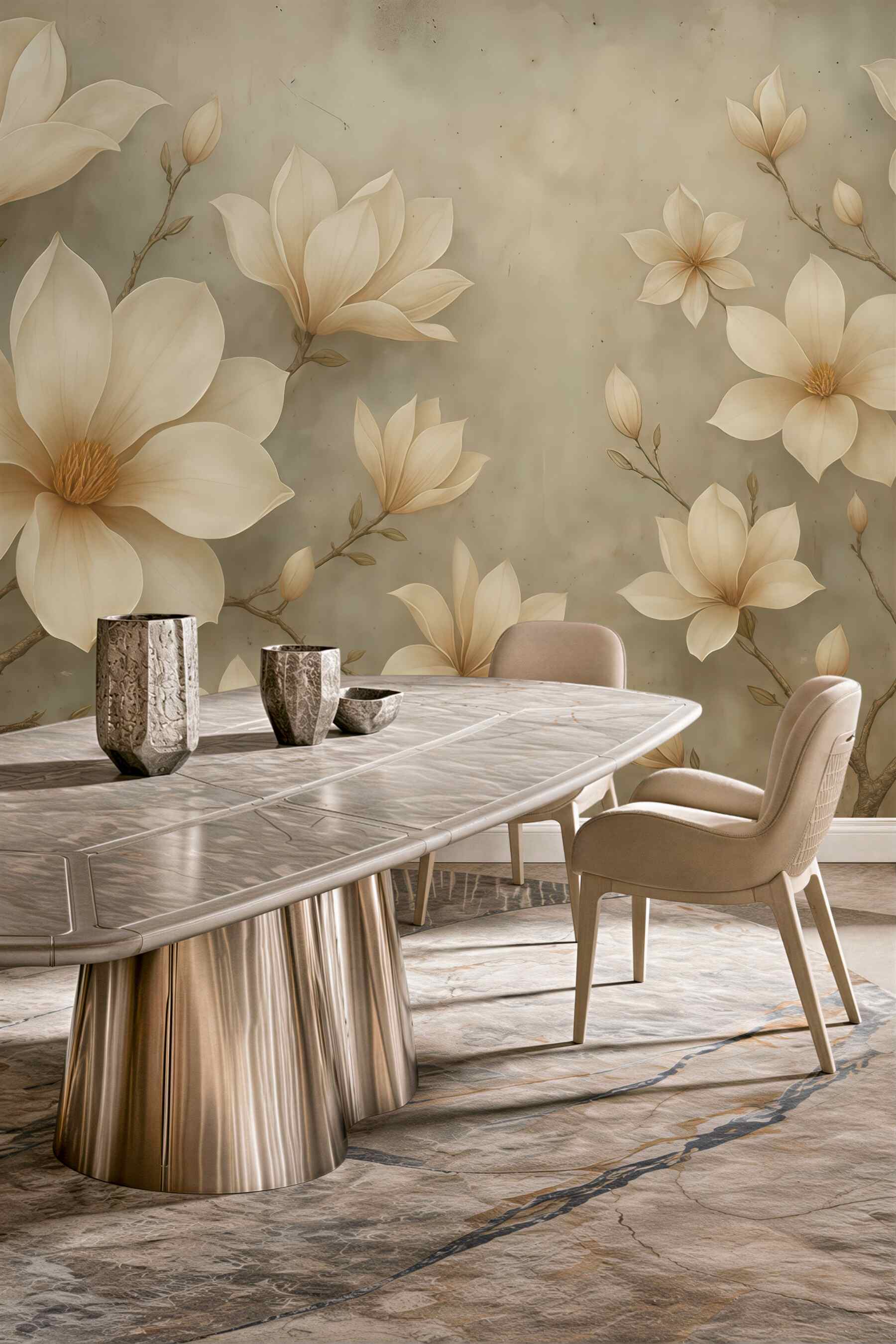 Fototapeta kremowe magnolie w subtelnej elegancji