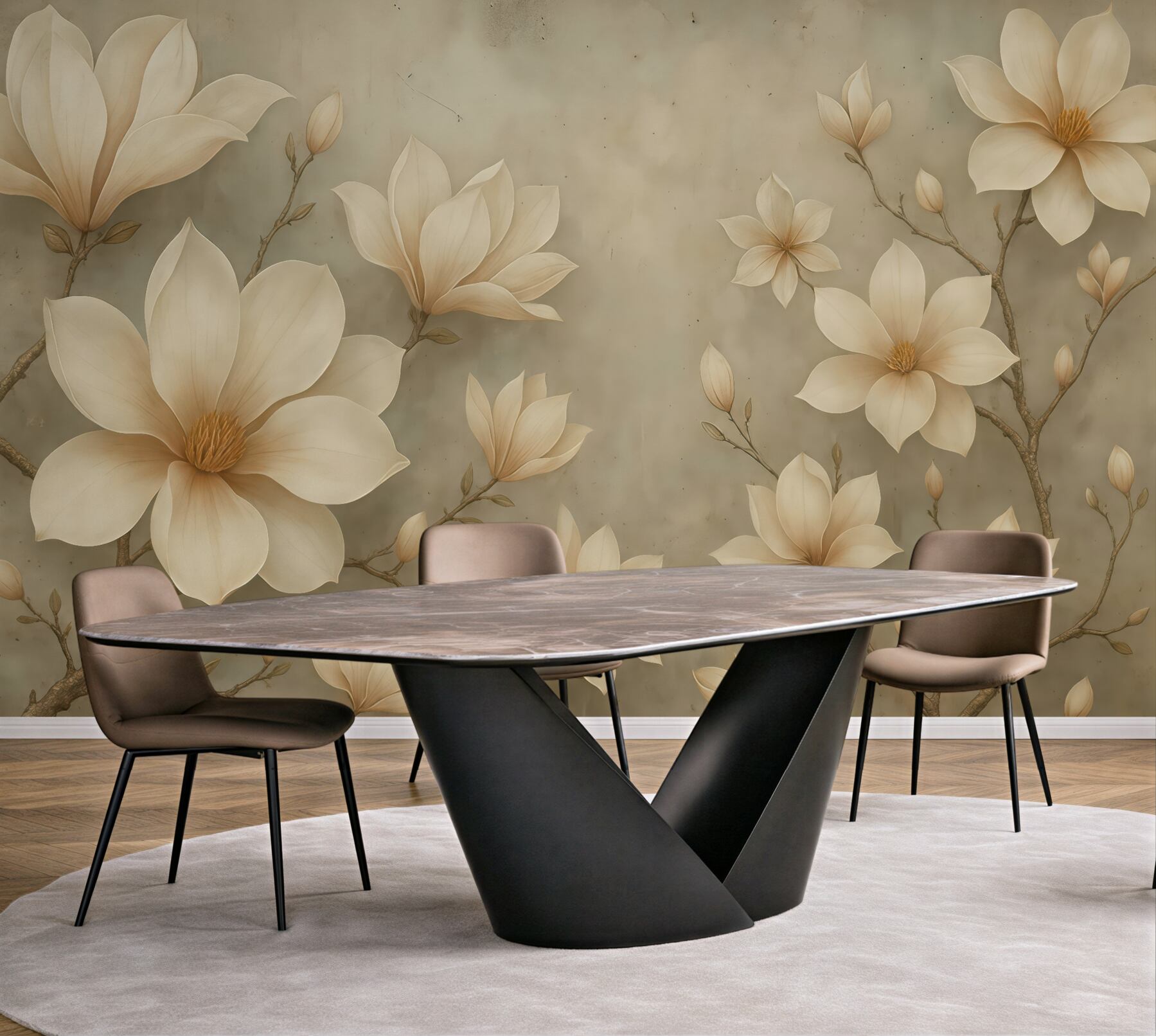 Fototapeta kremowe magnolie w subtelnej elegancji