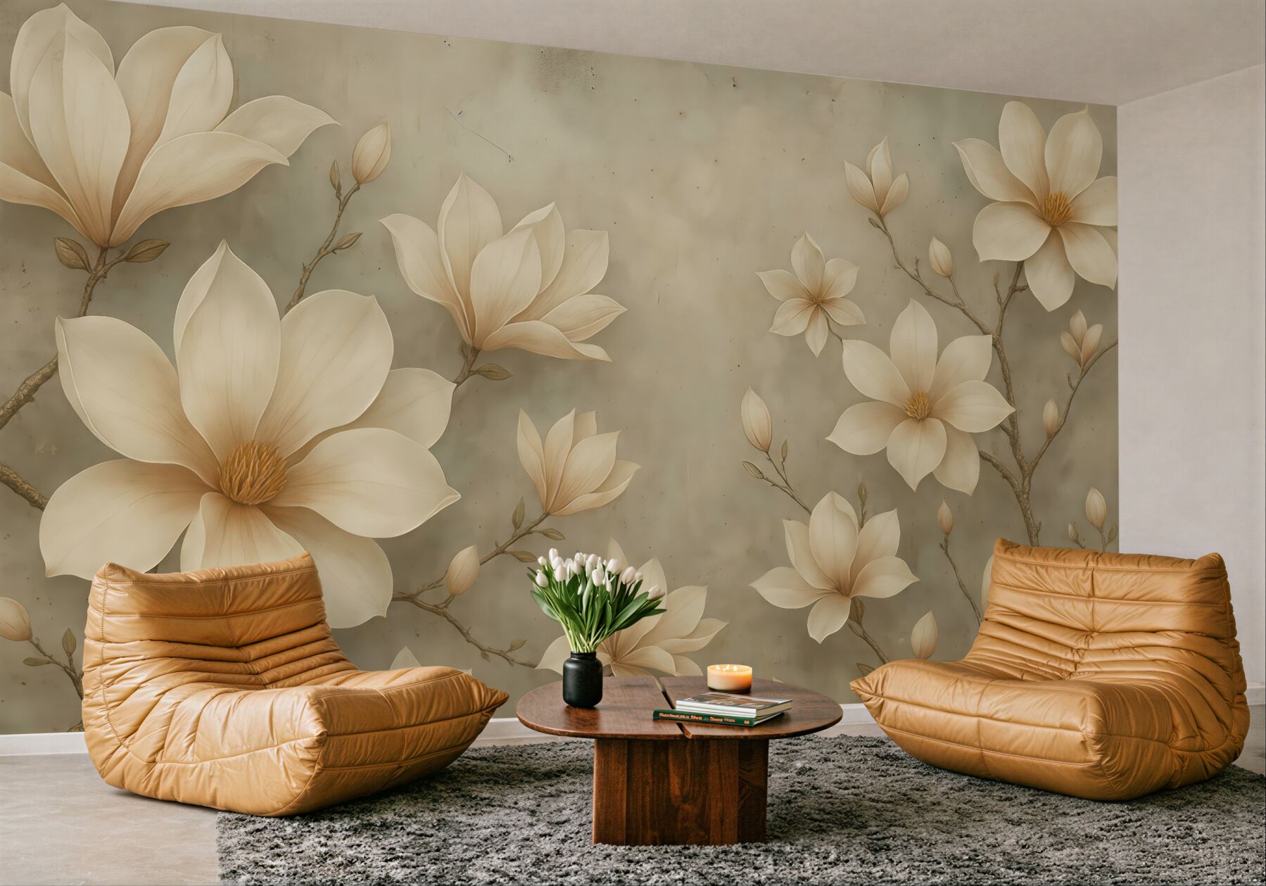 Fototapeta kremowe magnolie w subtelnej elegancji