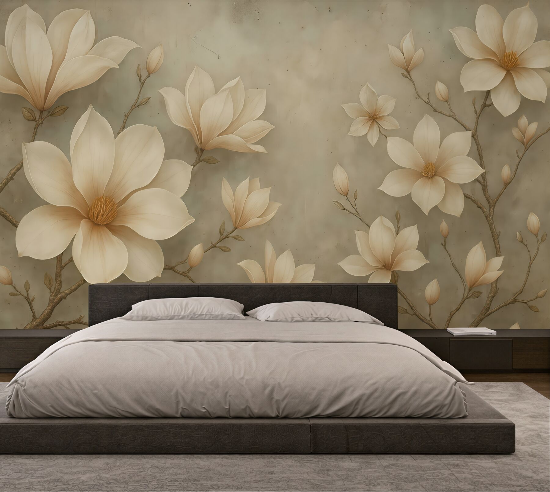 Fototapeta kremowe magnolie w subtelnej elegancji