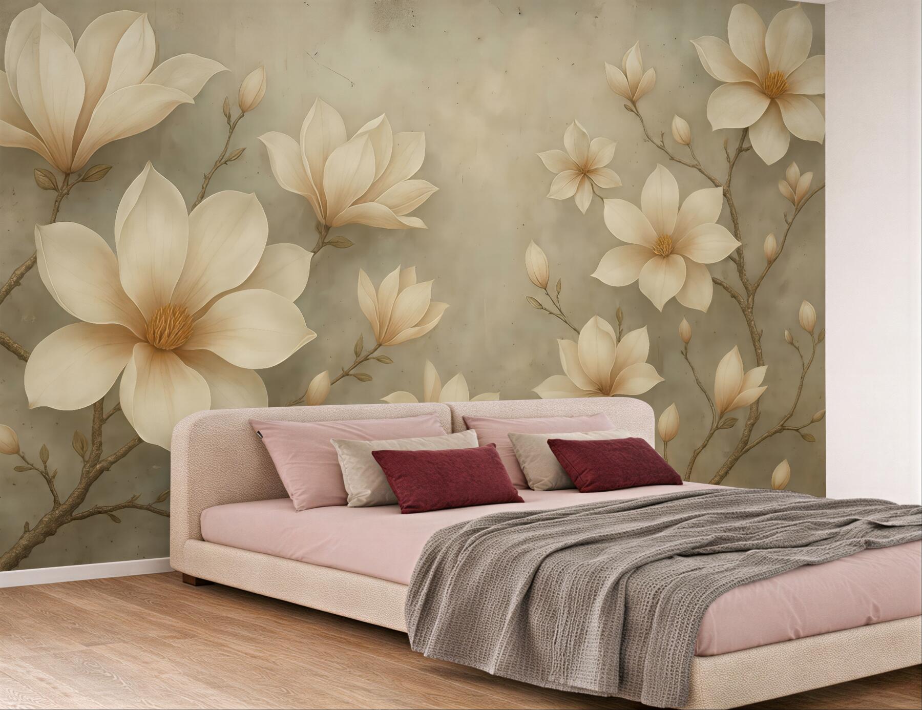 Fototapeta kremowe magnolie w subtelnej elegancji