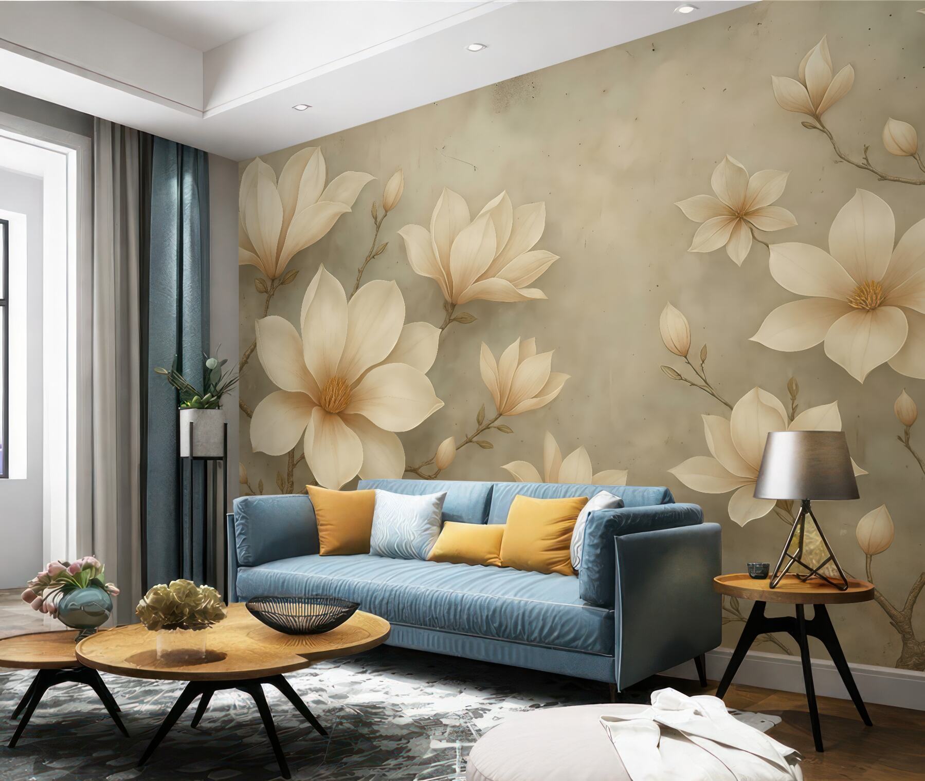 Fototapeta kremowe magnolie w subtelnej elegancji