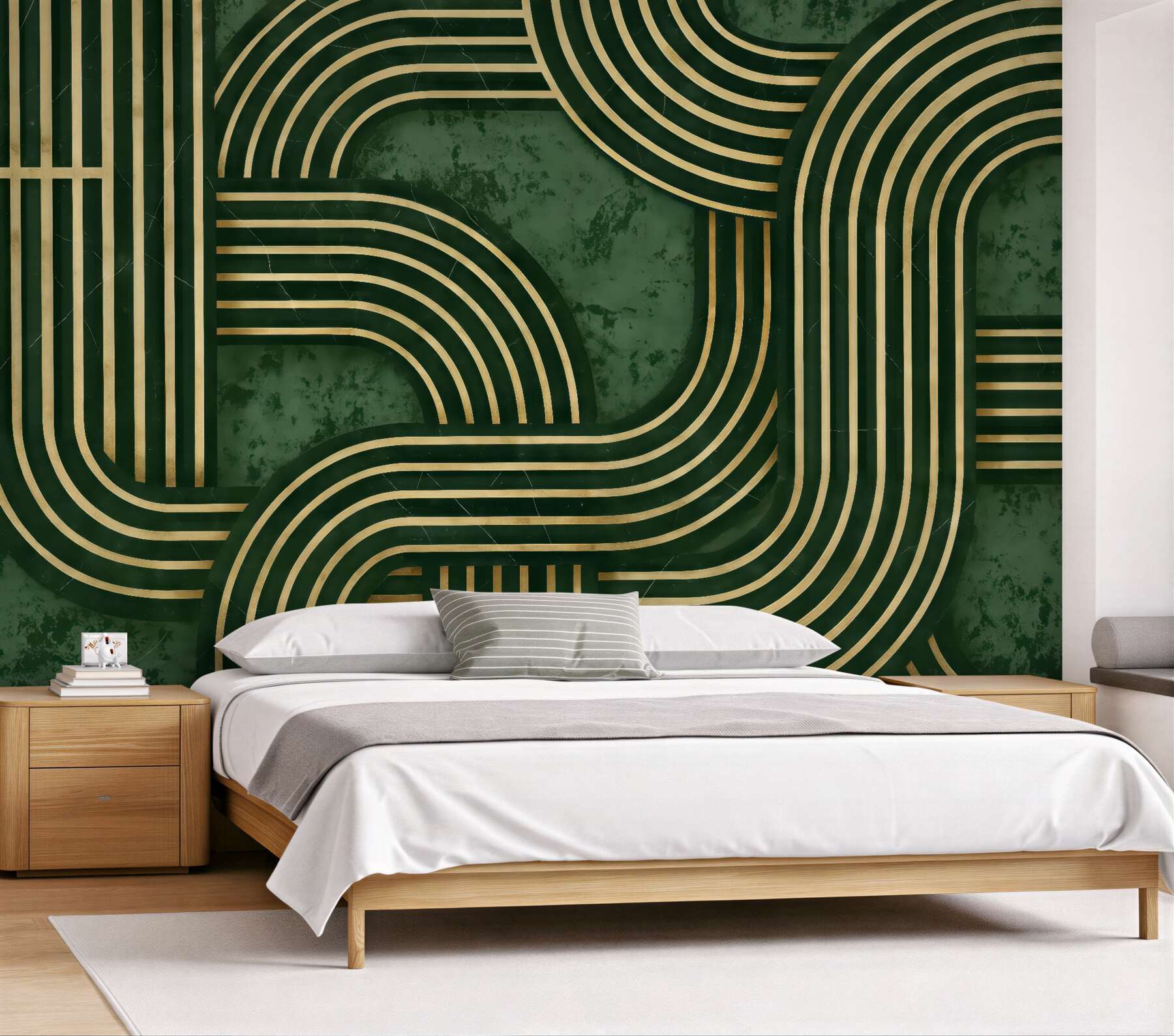 Fototapeta szmaragdowe linie art deco