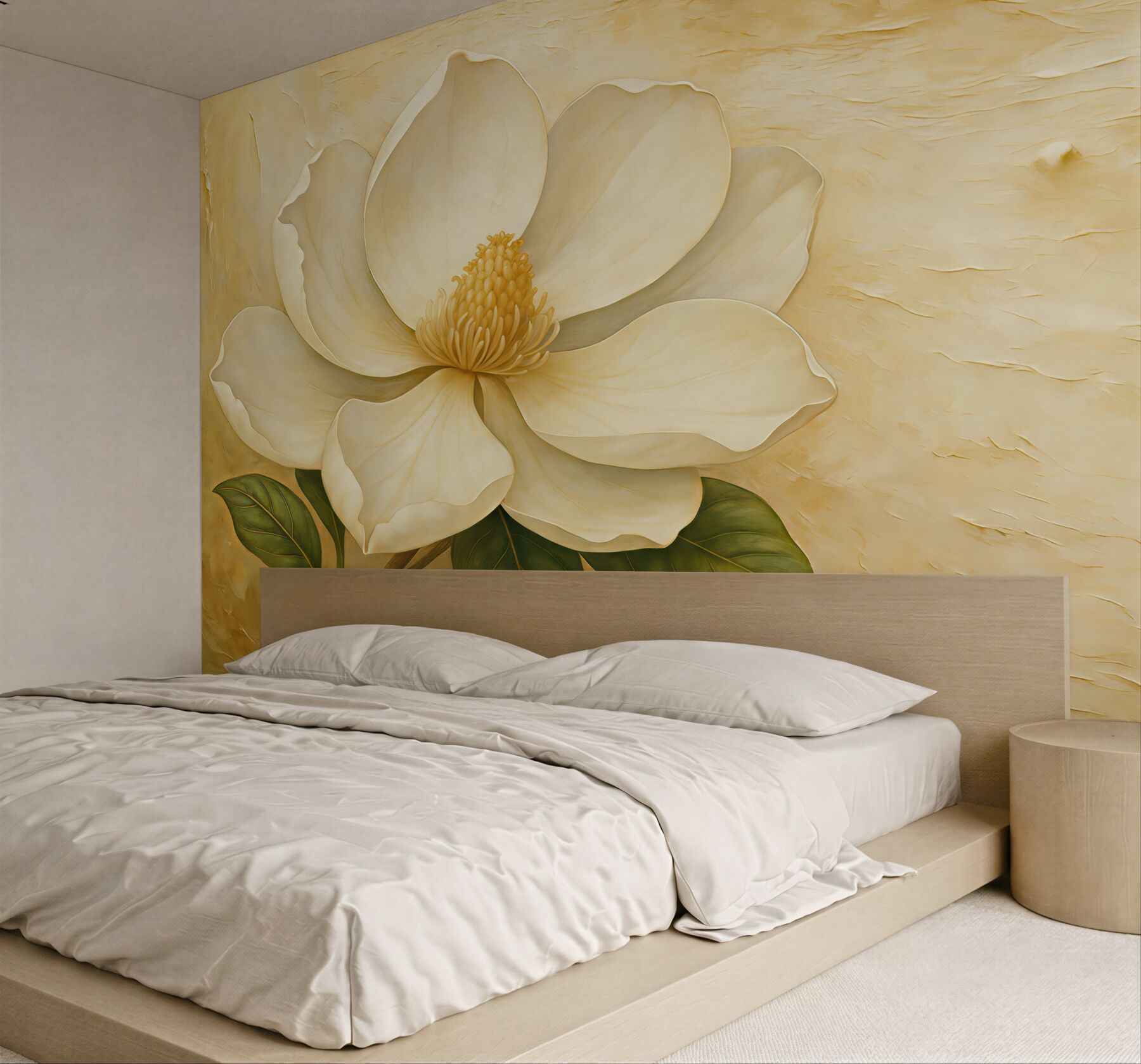 Fototapeta kremowa magnolia w eleganckim stylu