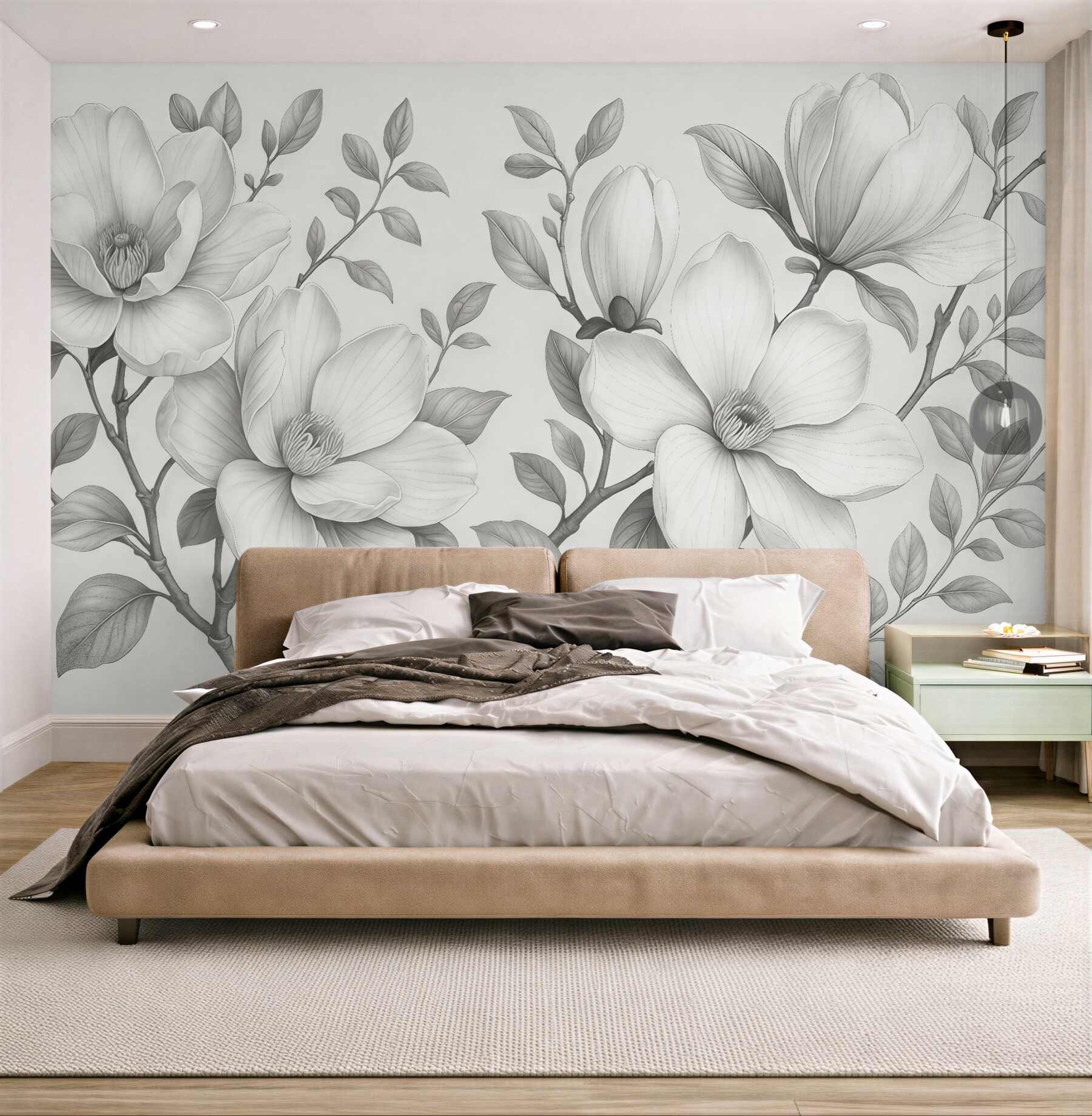 Fototapeta subtelne magnolie w szarościach