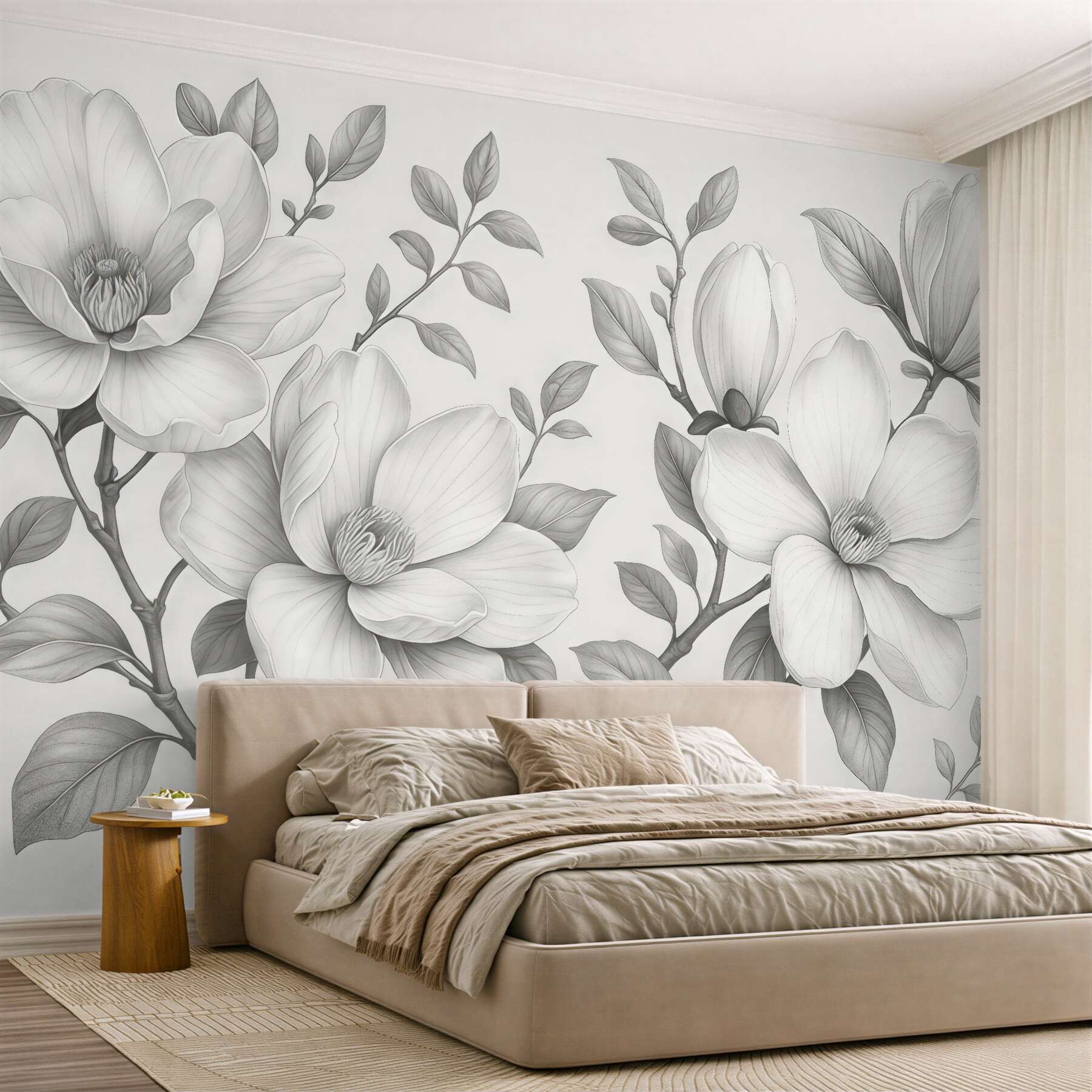 Fototapeta subtelne magnolie w szarościach