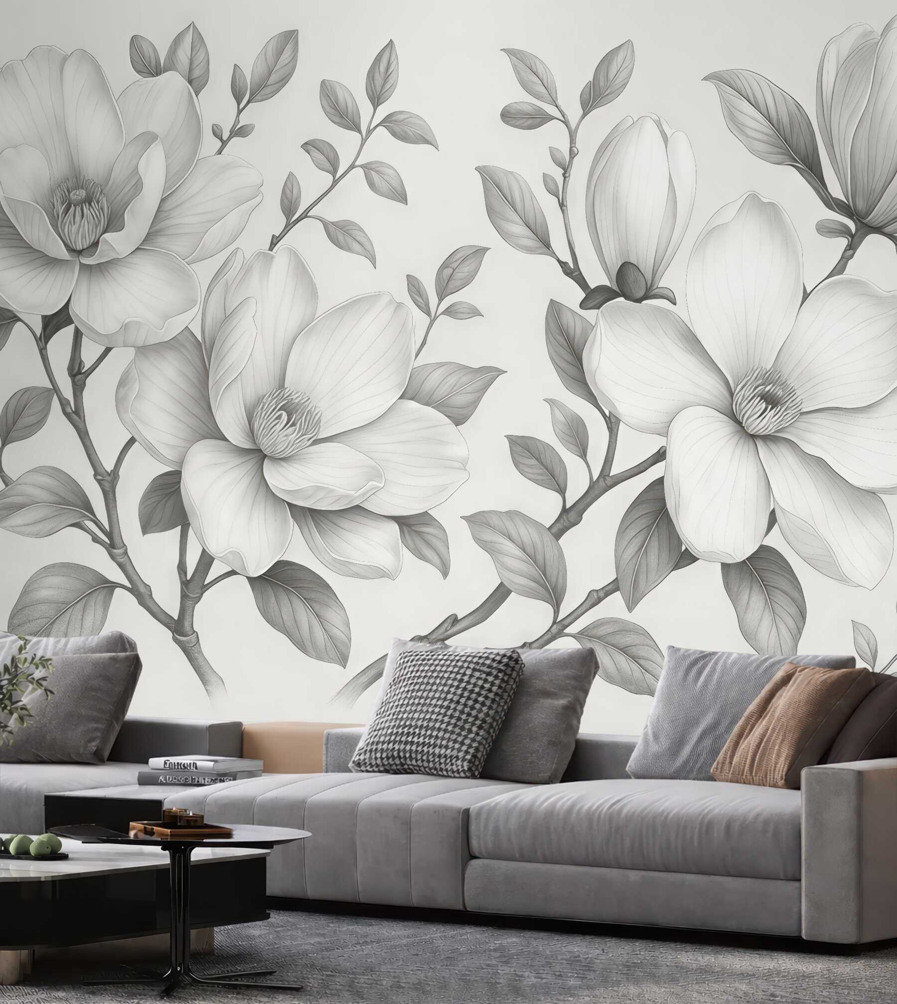 Fototapeta subtelne magnolie w szarościach