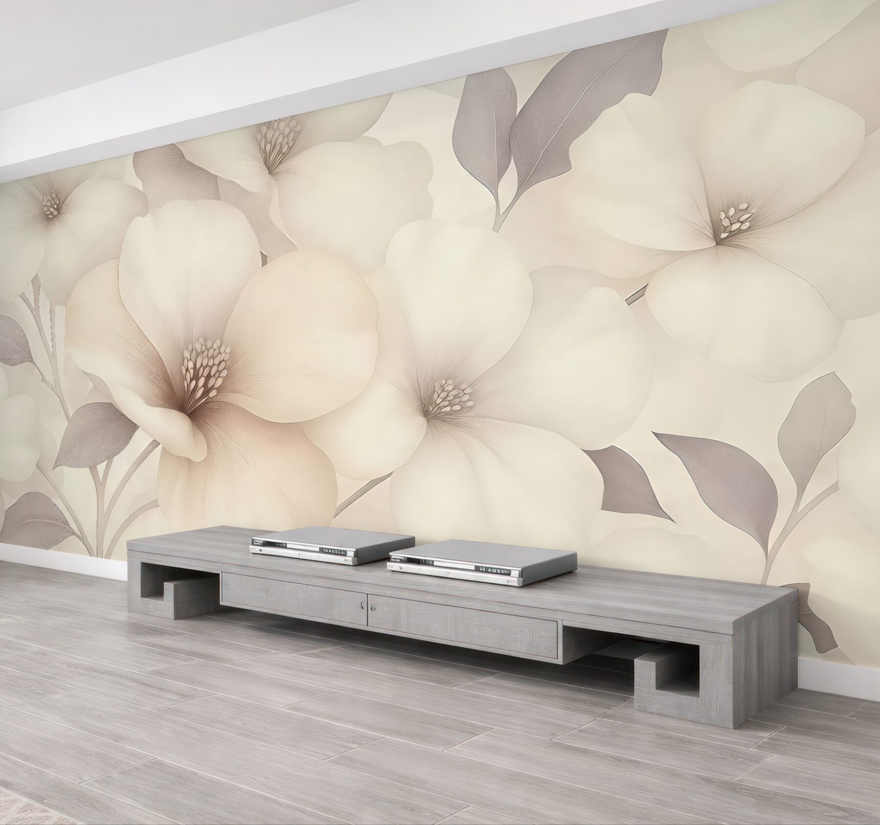 Fototapeta kremowe magnolie w subtelnym blasku
