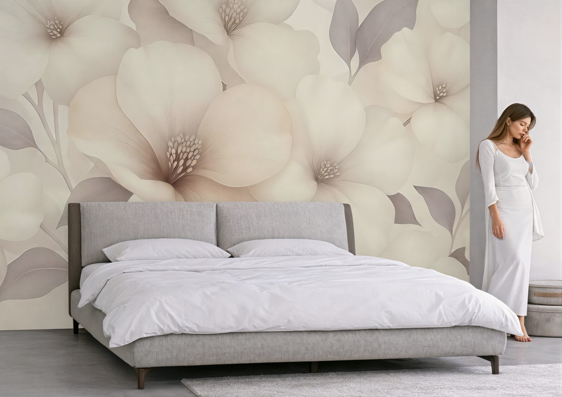 Fototapeta kremowe magnolie w subtelnym blasku