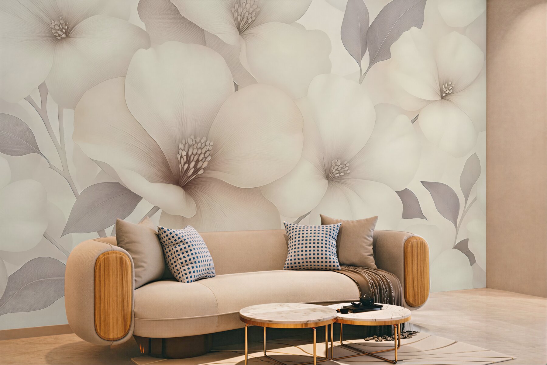 Fototapeta kremowe magnolie w subtelnym blasku
