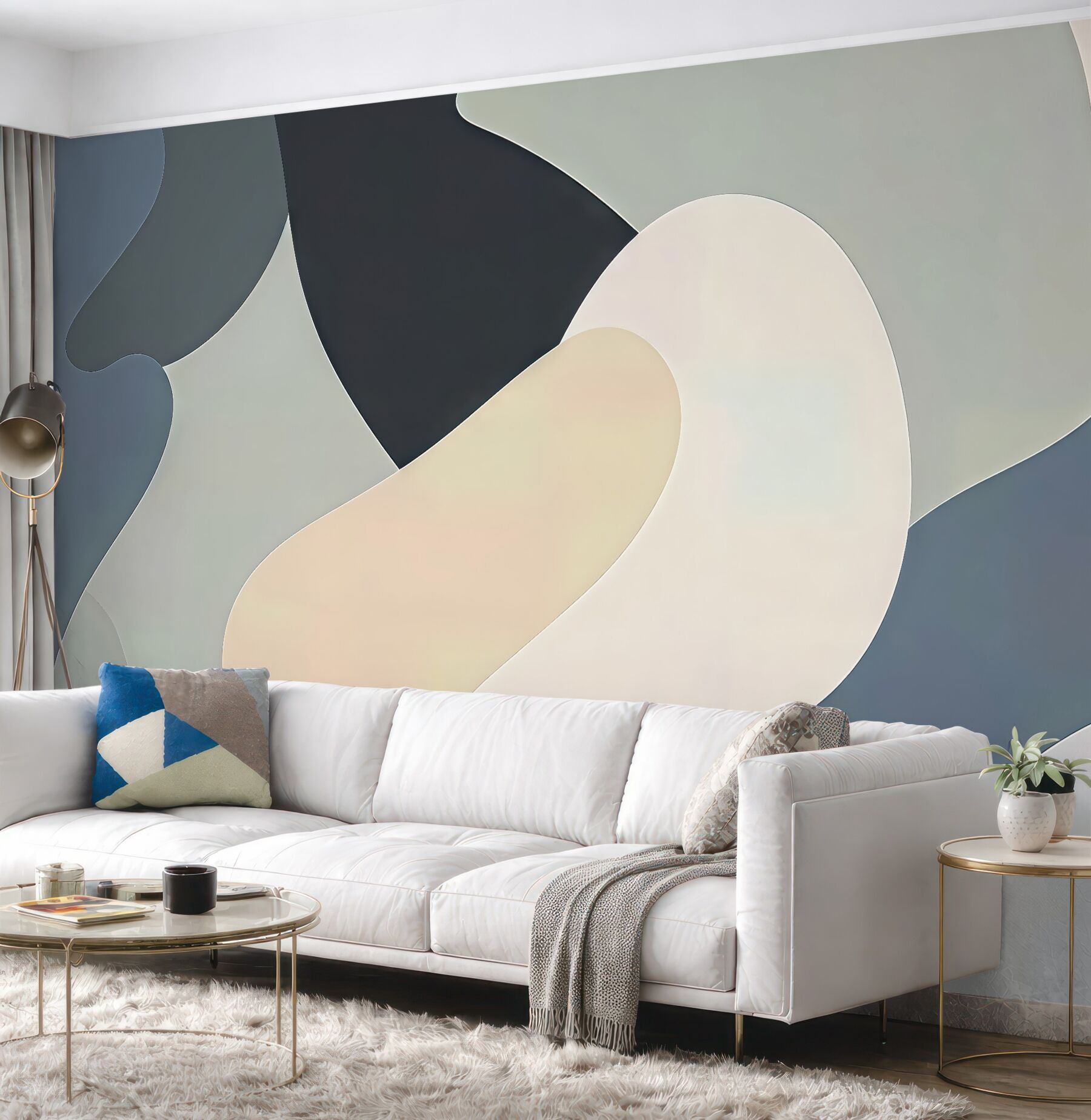 Fototapeta organiczne formy w subtelnych barwach
