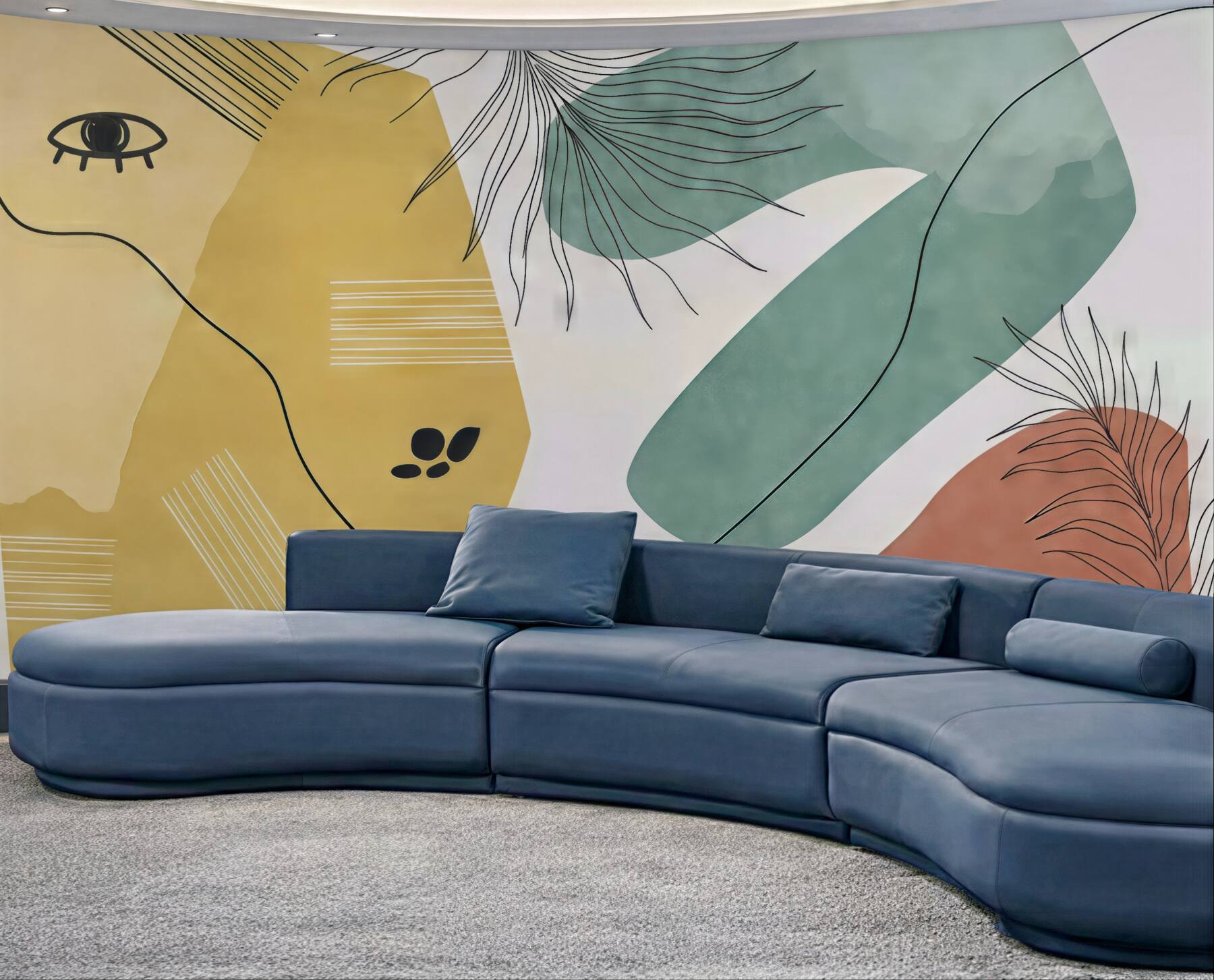 Fototapeta abstrakcyjne twarze w kolorach boho