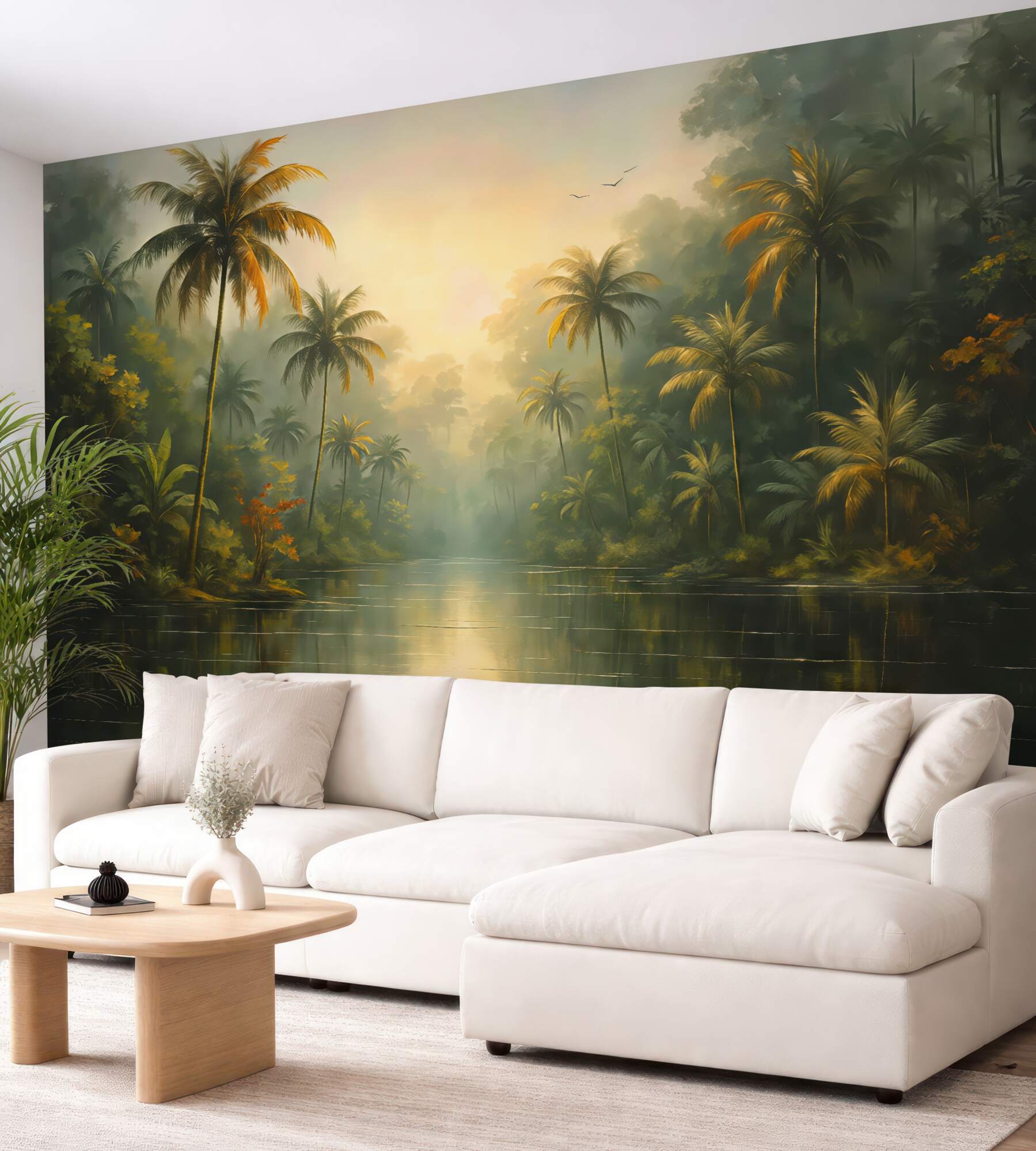 Fototapeta tropikalna laguna o złotym świcie
