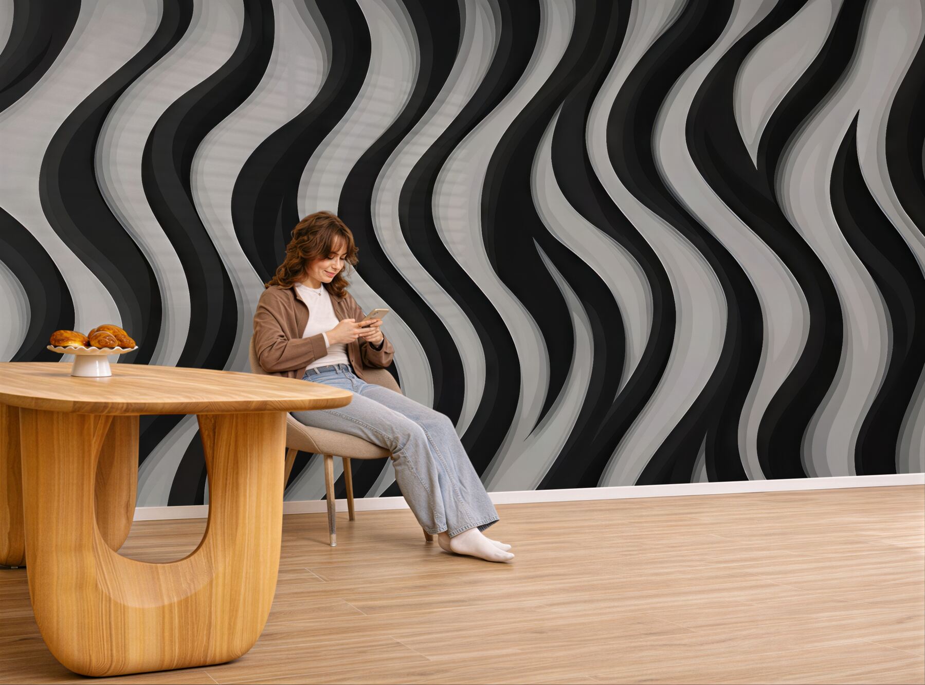 Fototapeta faliste pasy zebra