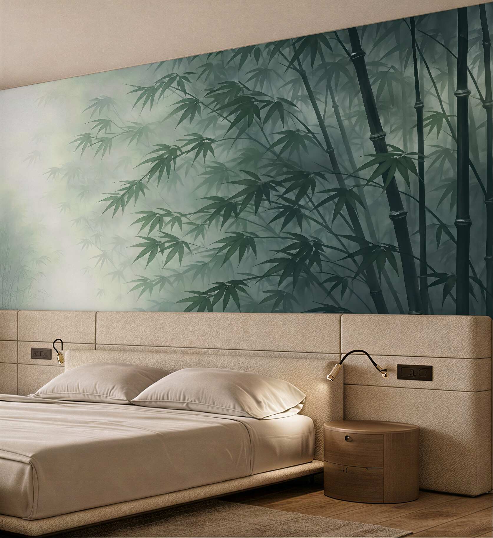 Fototapeta tajemniczy bambus we mgle zen