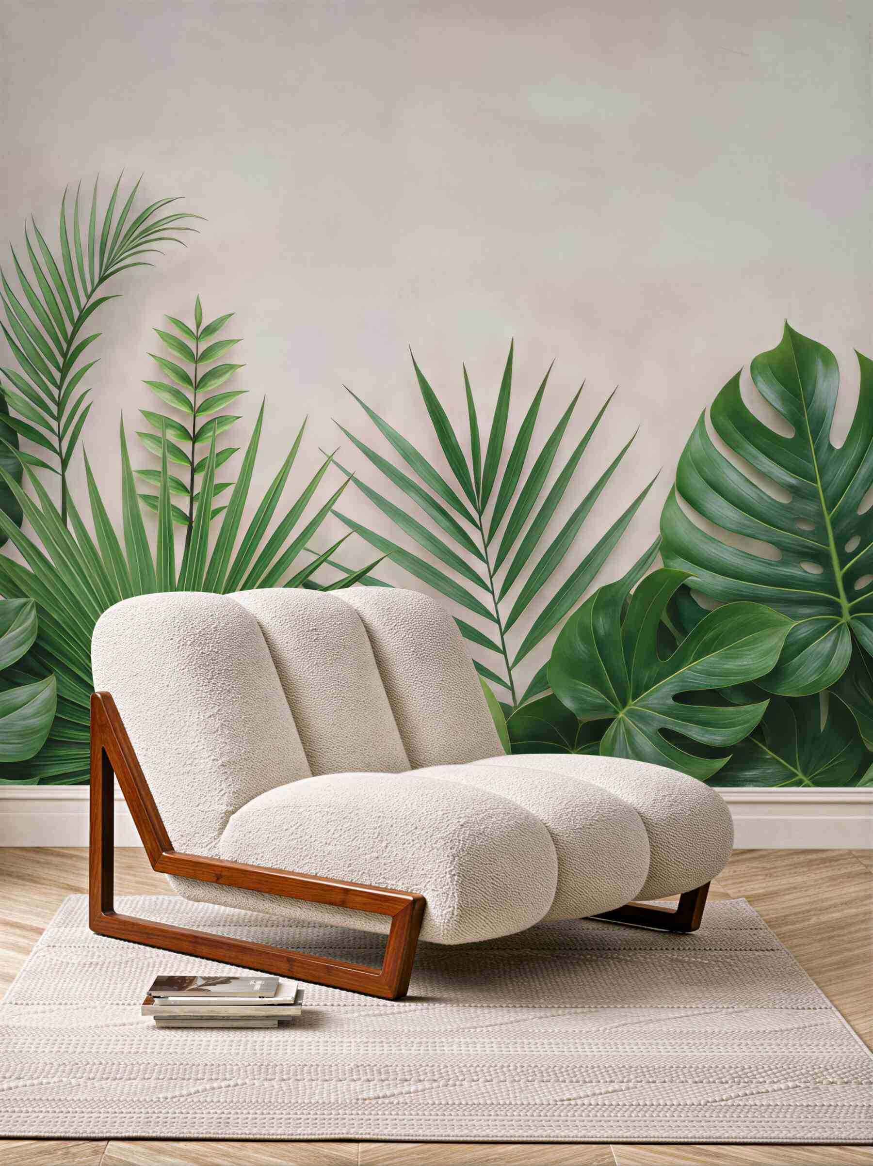 Fototapeta zielone liście w tropikalnym minimalizmie