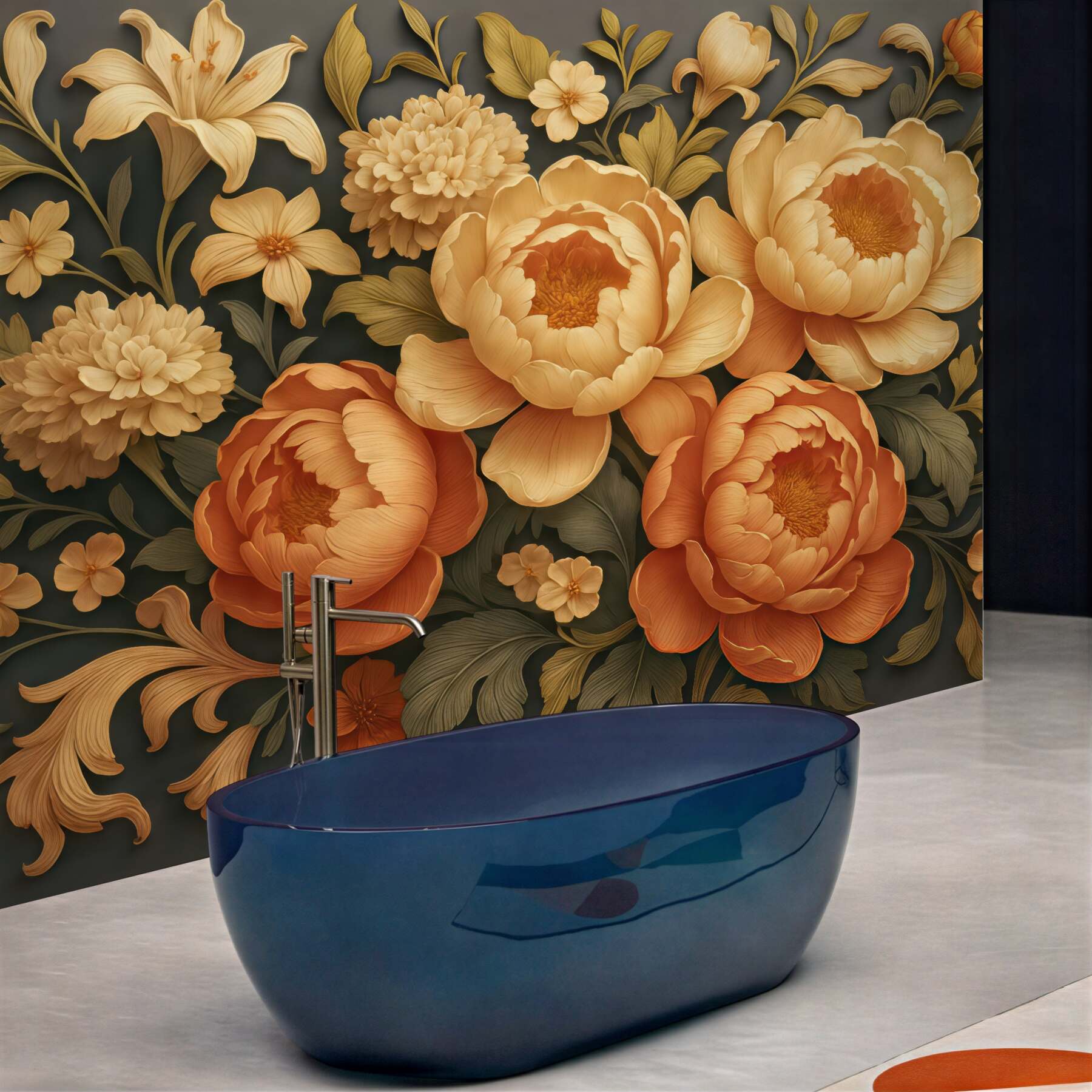 Fototapeta złote kwiaty w eleganckim stylu