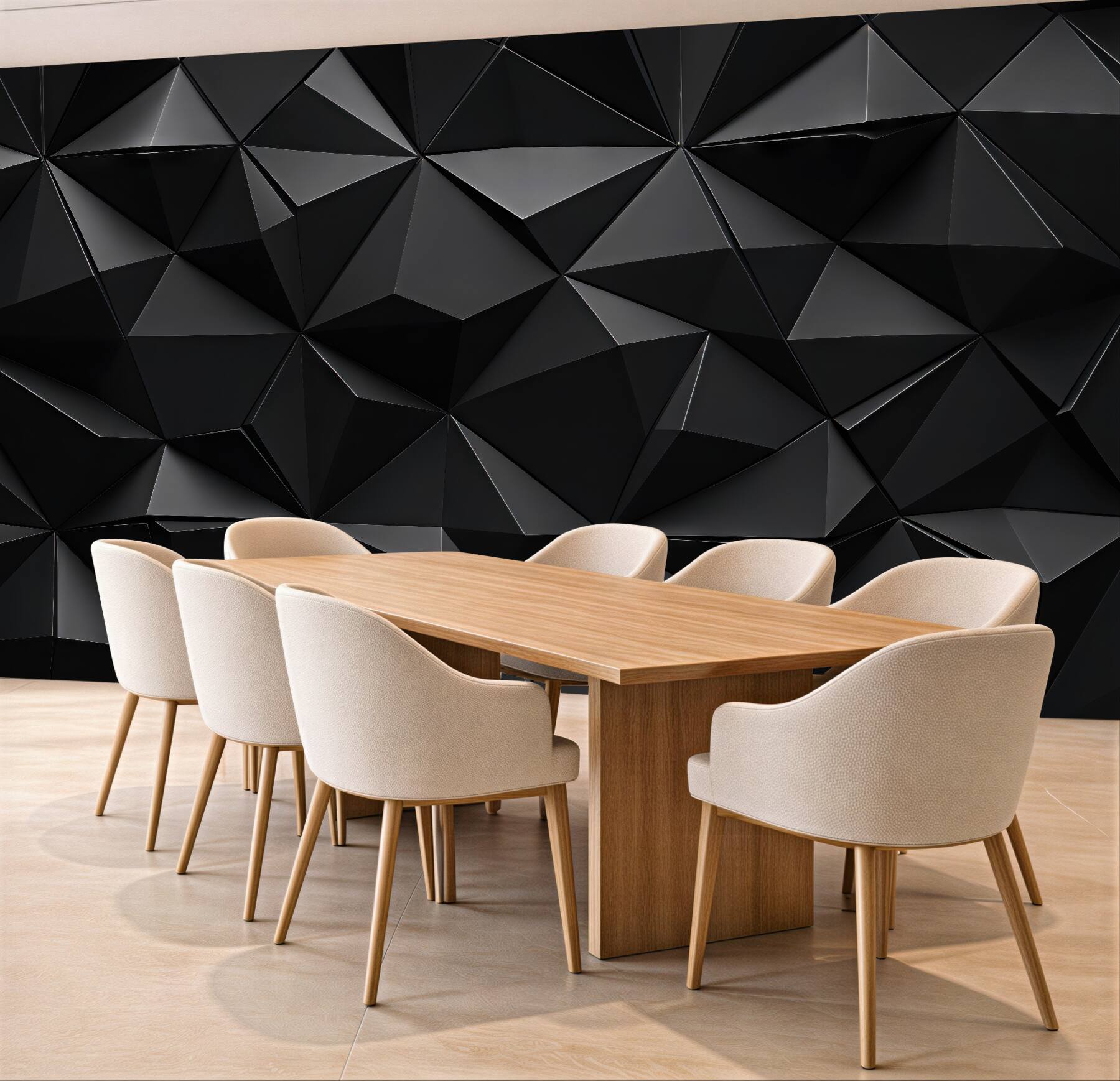 Fototapeta czarne geometryczne bryły w nowoczesnym stylu