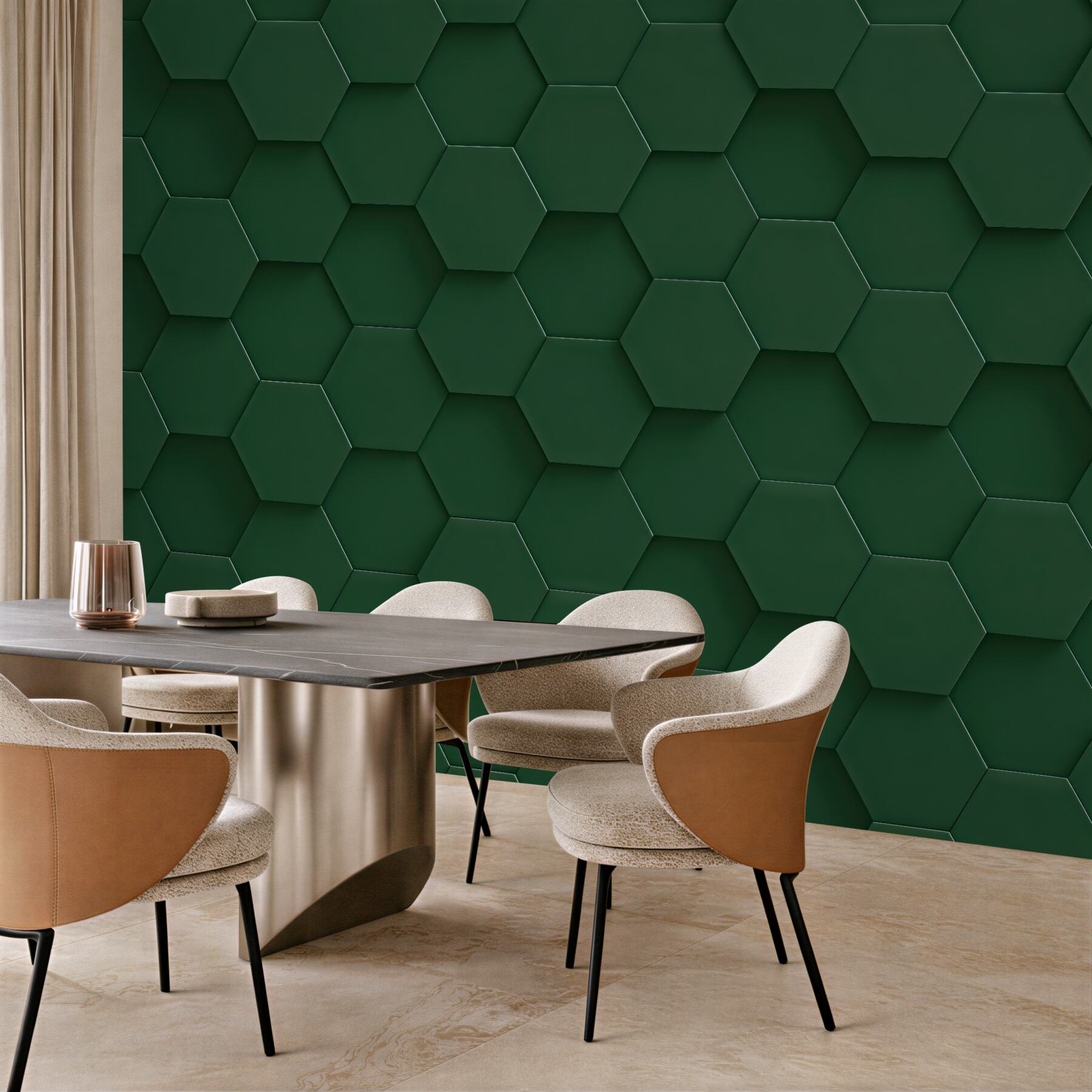Fototapeta zielona geometryczna mozaika 3d