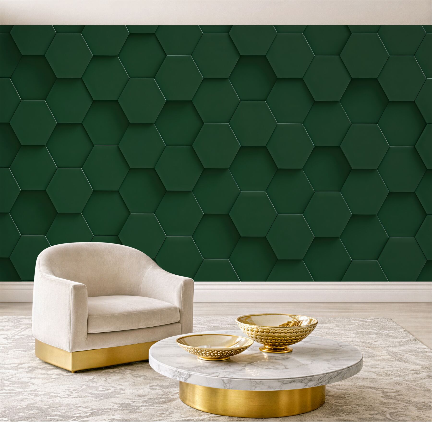 Fototapeta zielona geometryczna mozaika 3d