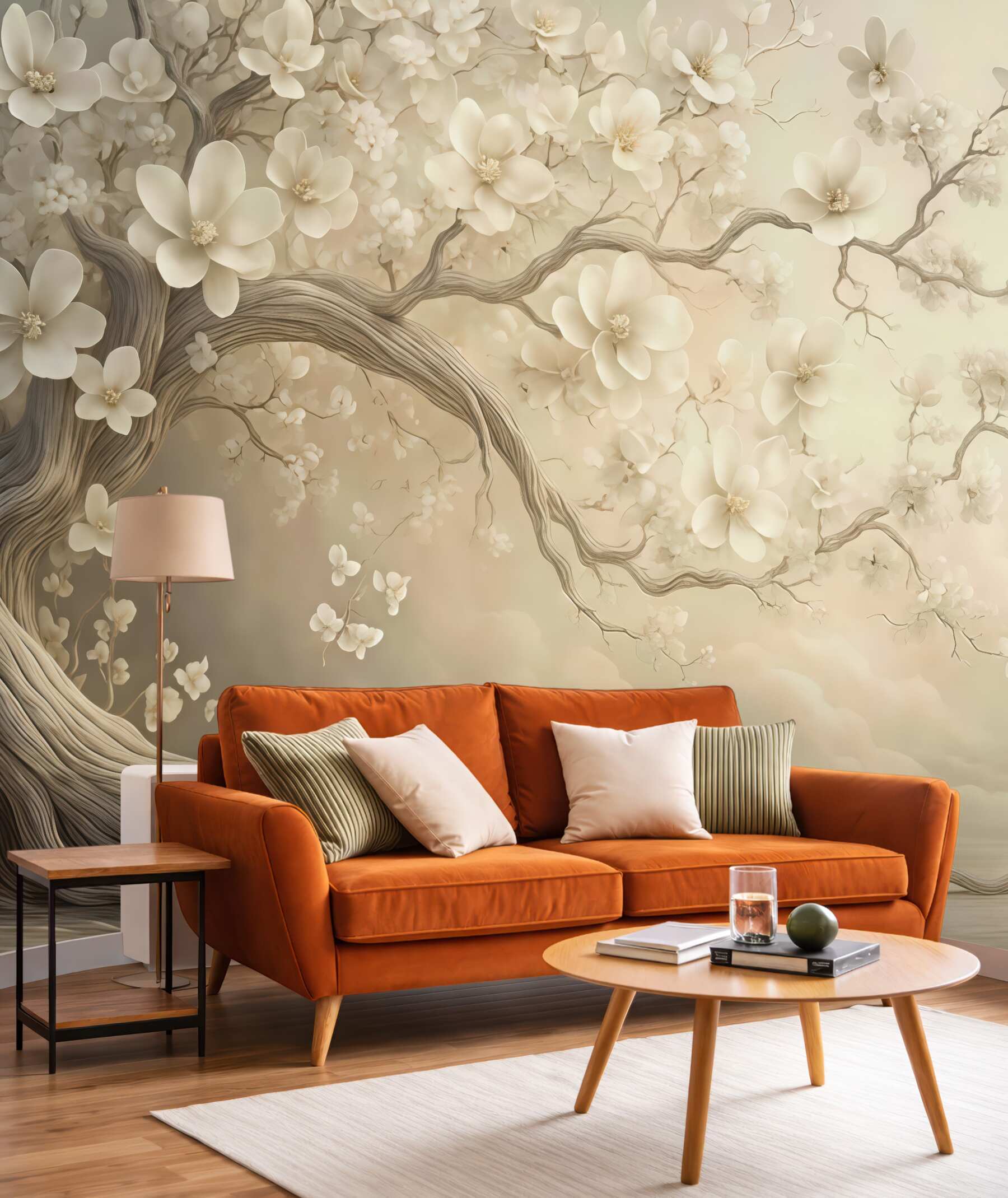 Fototapeta kremowe magnolie na baśniowym drzewie