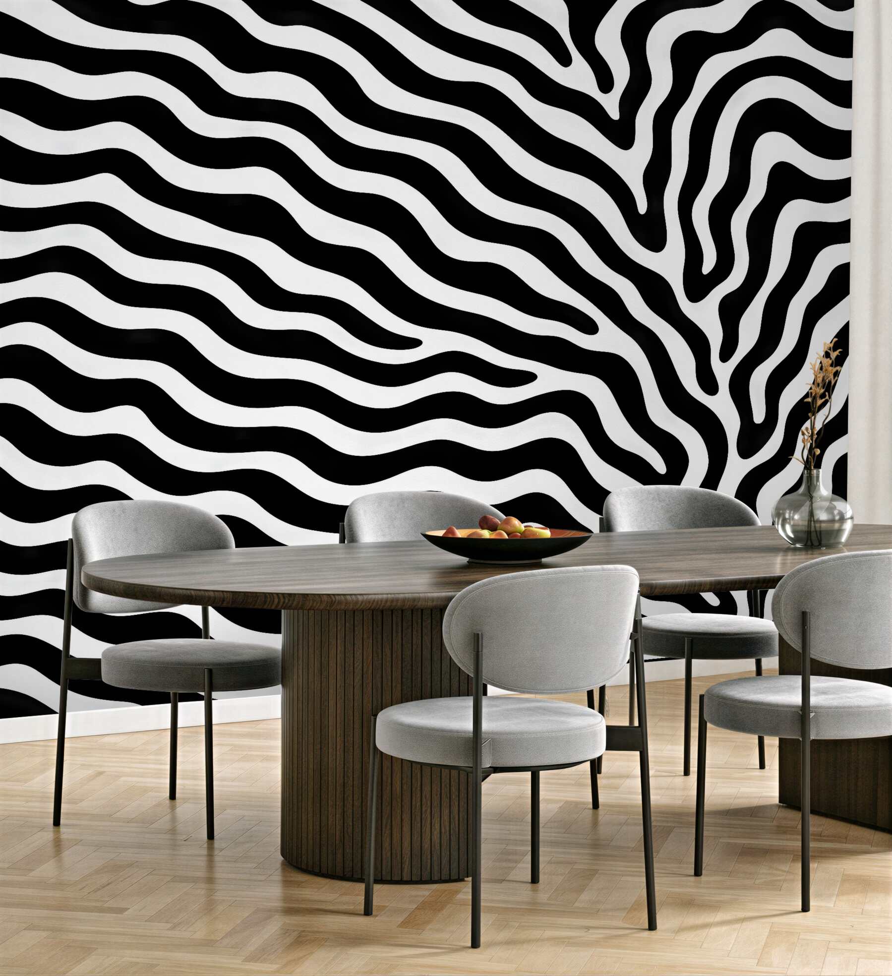 Fototapeta zebra w nowoczesnych falach