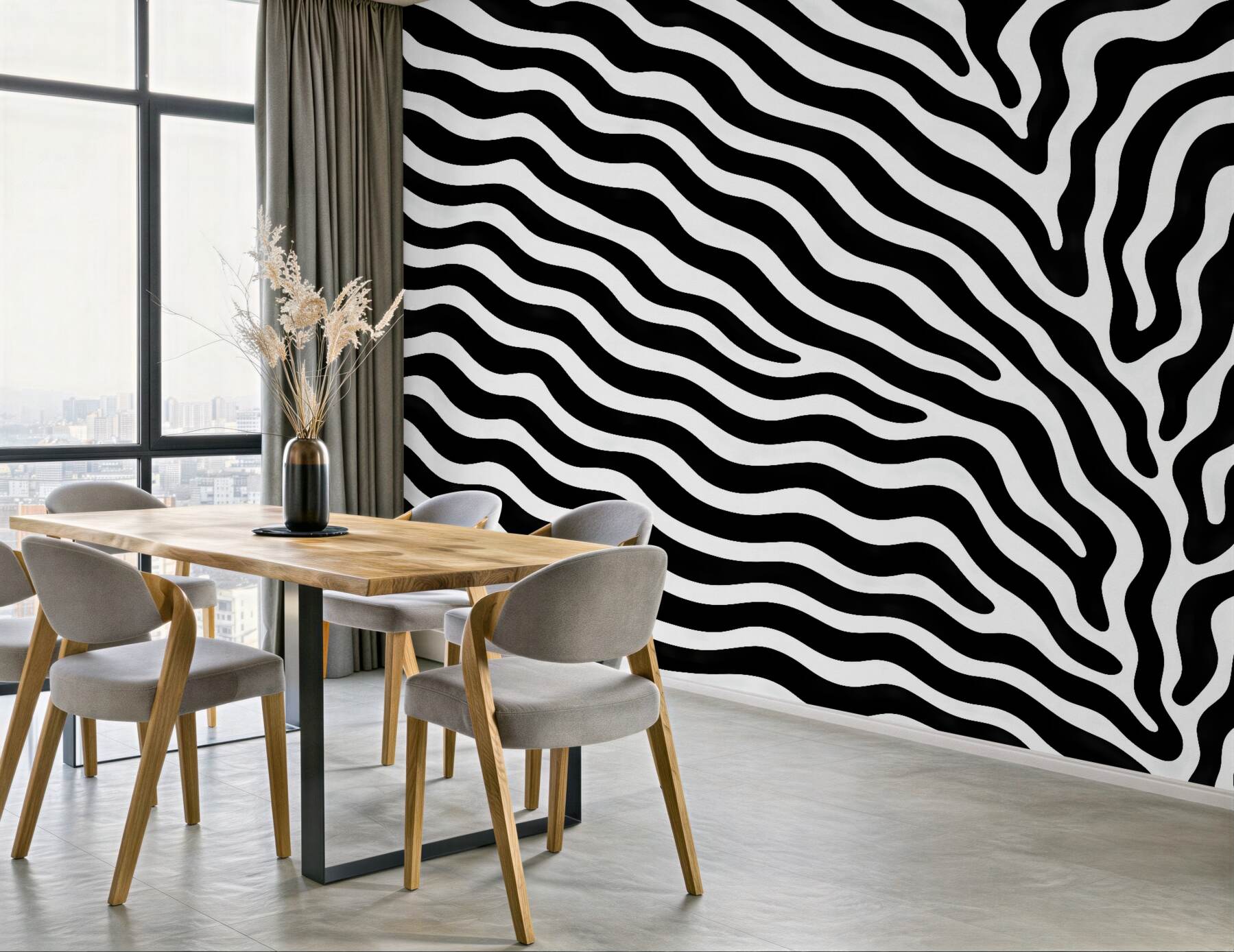 Fototapeta zebra w nowoczesnych falach