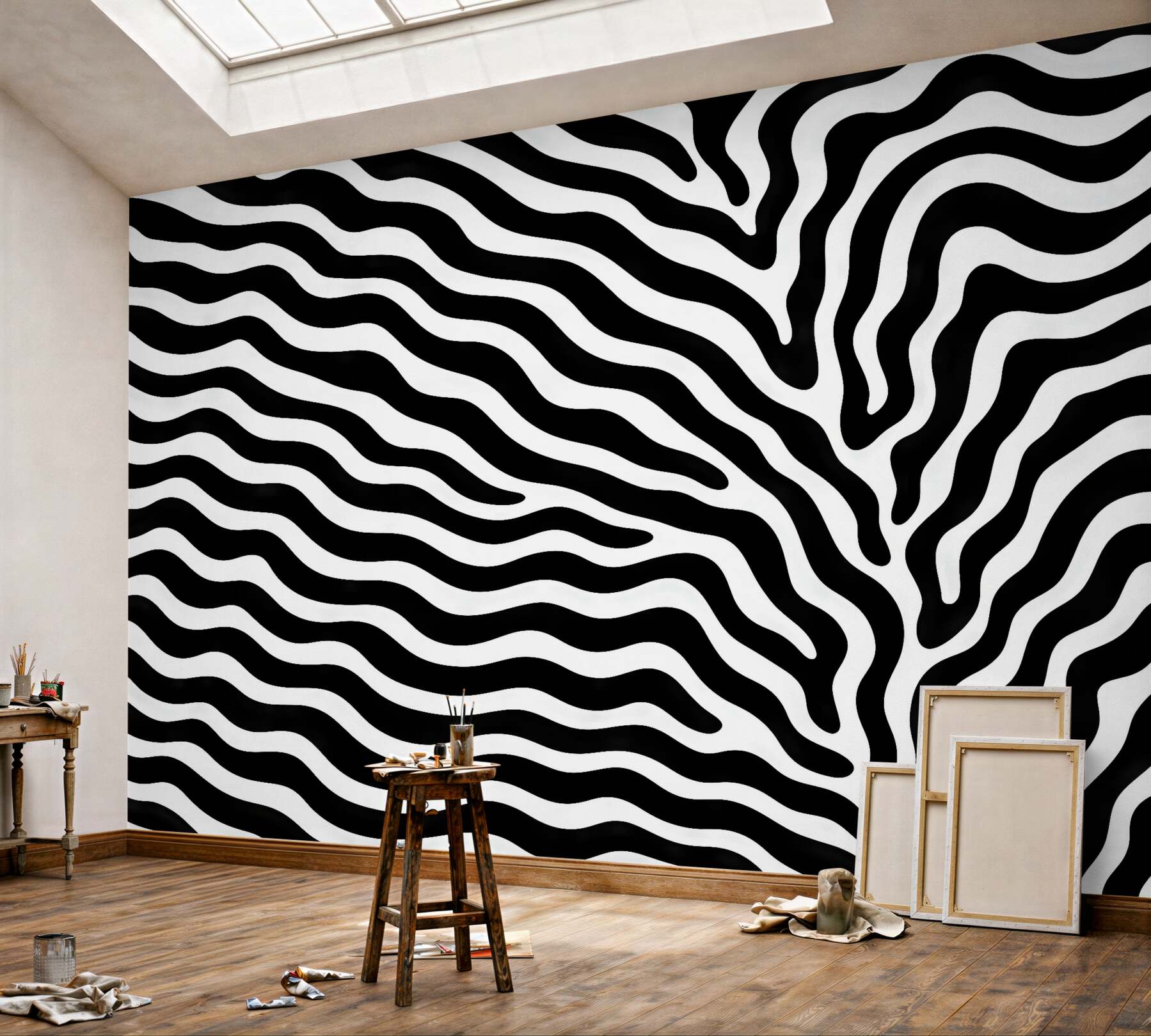 Fototapeta zebra w nowoczesnych falach
