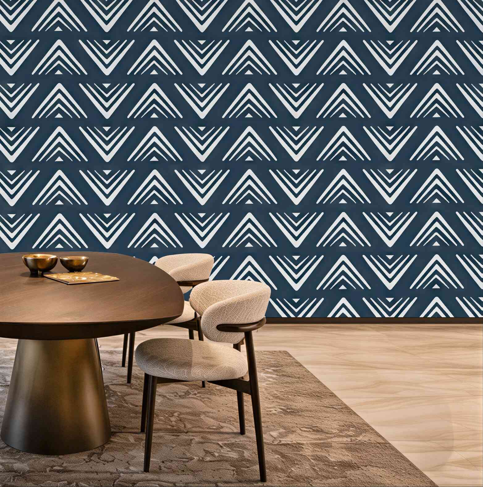 Fototapeta geometryczne strzałki w granacie