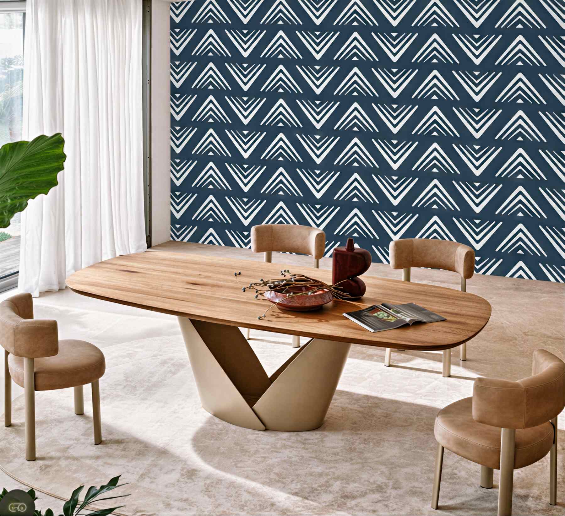 Fototapeta geometryczne strzałki w granacie