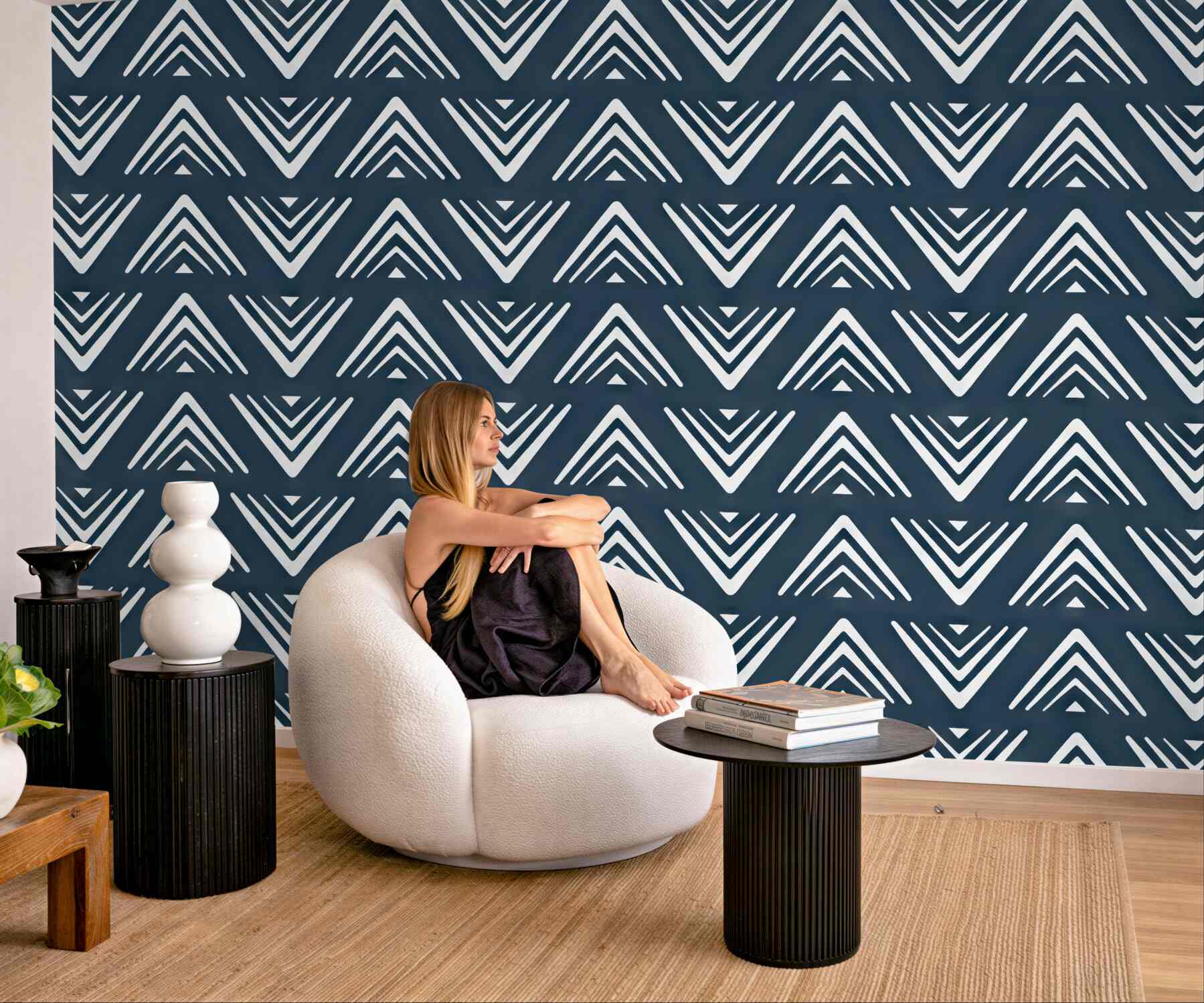 Fototapeta geometryczne strzałki w granacie
