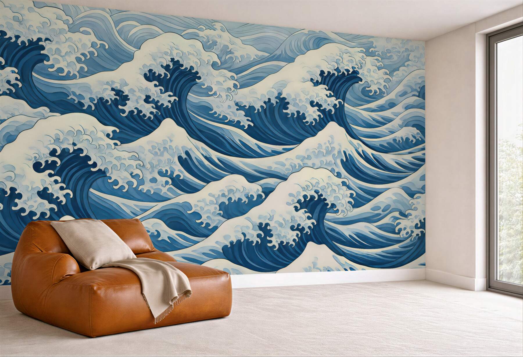 Fototapeta dynamiczne błękitne fale oceanu