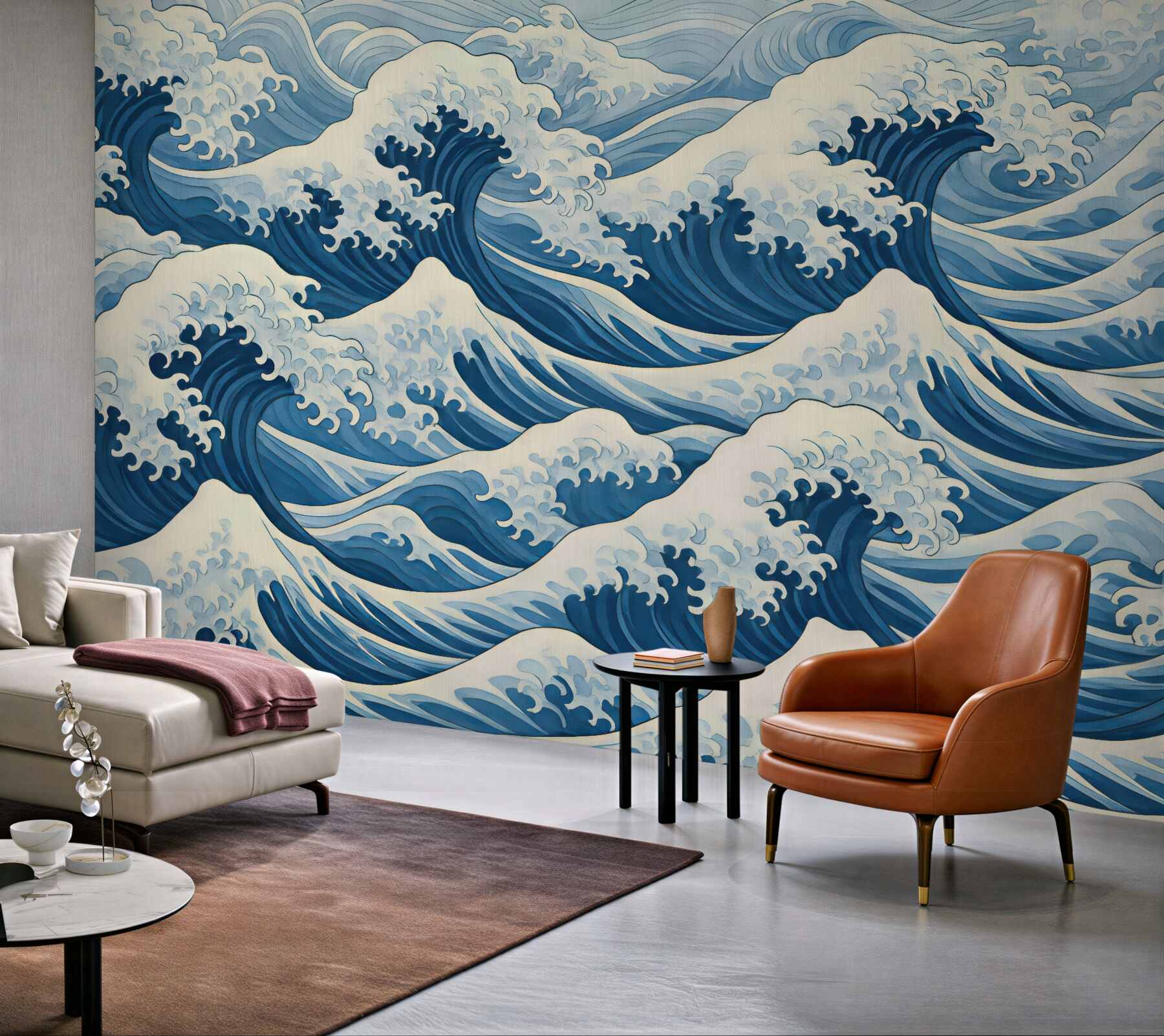 Fototapeta dynamiczne błękitne fale oceanu