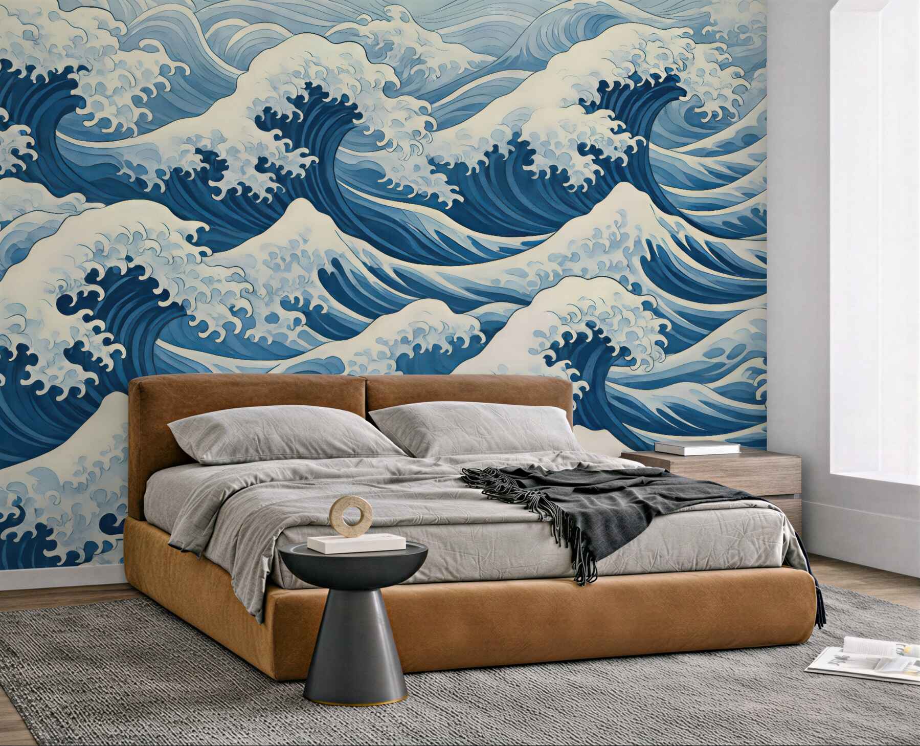 Fototapeta dynamiczne błękitne fale oceanu