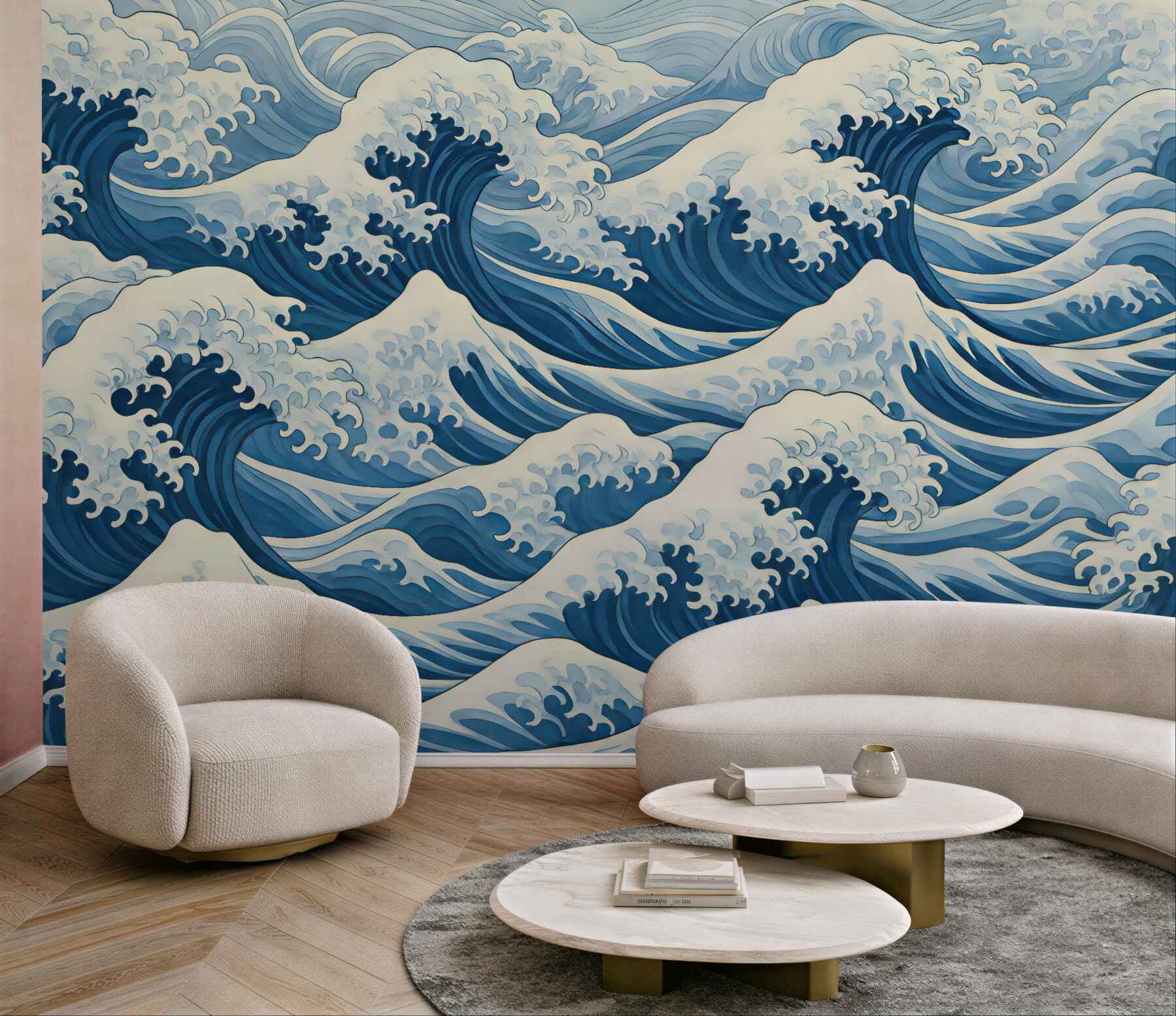 Fototapeta dynamiczne błękitne fale oceanu