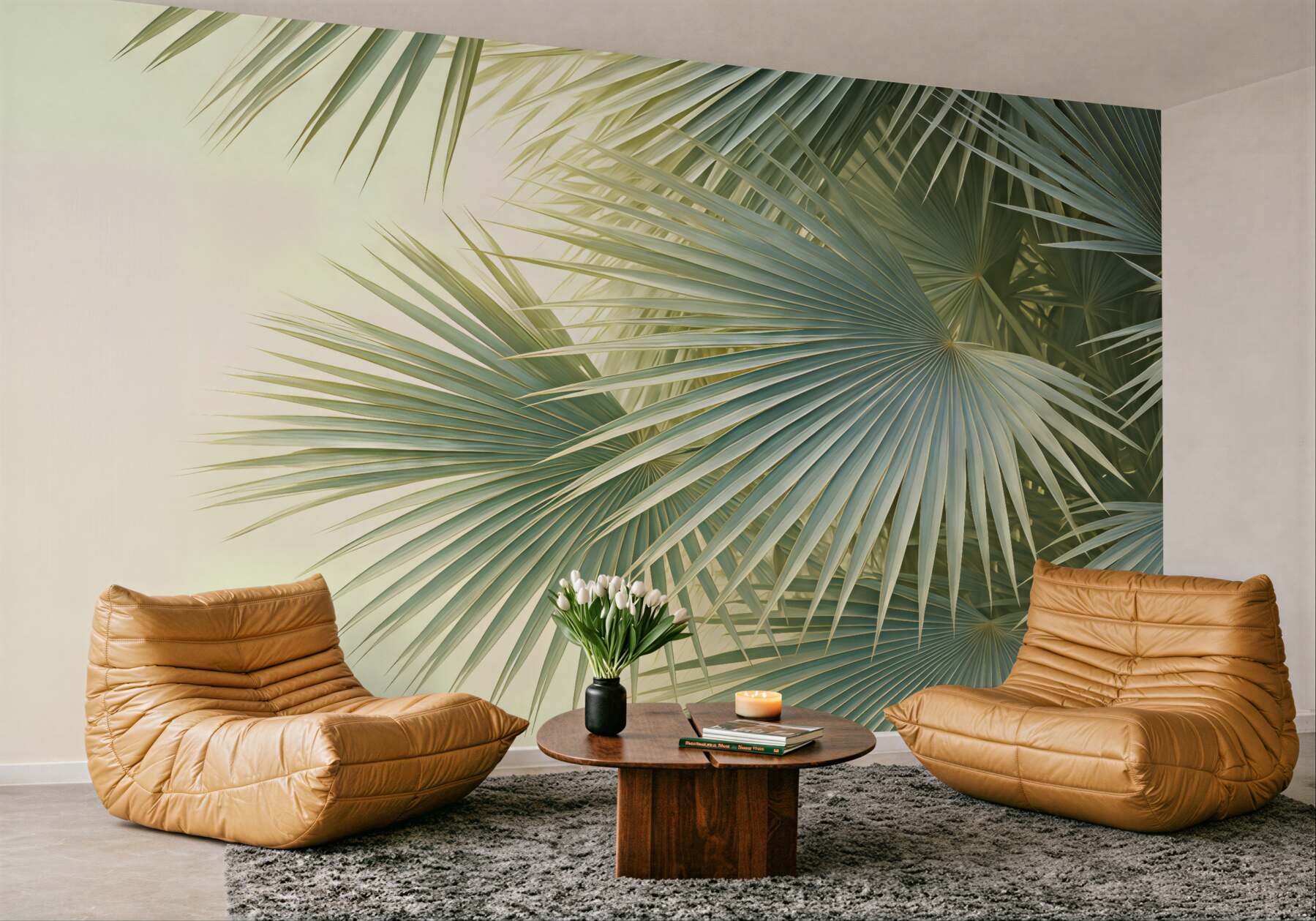 Fototapeta tropikalne wachlarze palm w zieleni